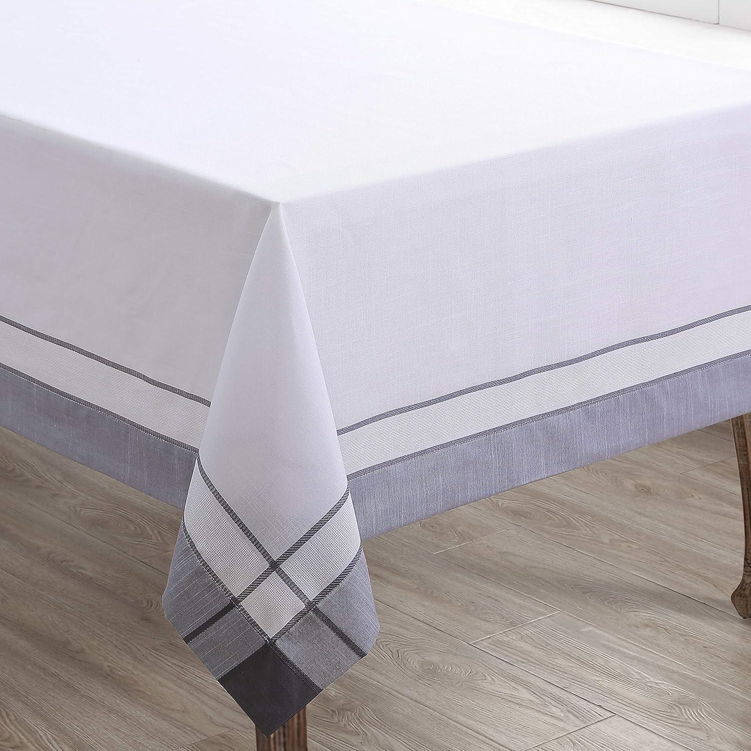 Saro Lifestyle Banded Border Tablecloth