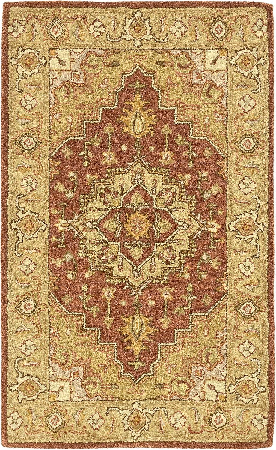 Heritage HG345 Hand Tufted Area Rug - Rust/Gold - 3'x5' - Safavieh.