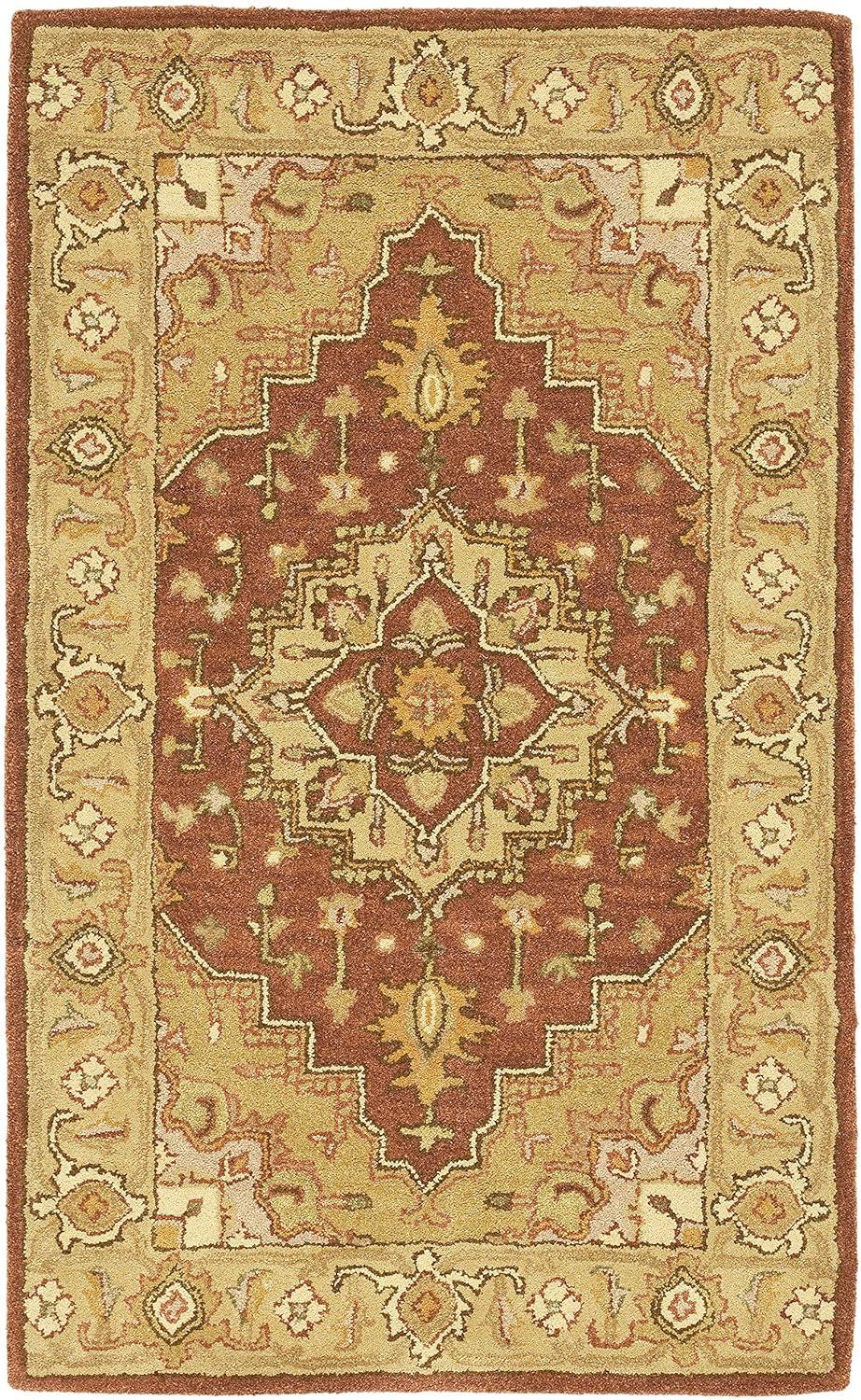 Heritage HG345 Hand Tufted Area Rug - Rust/Gold - 3'x5' - Safavieh.