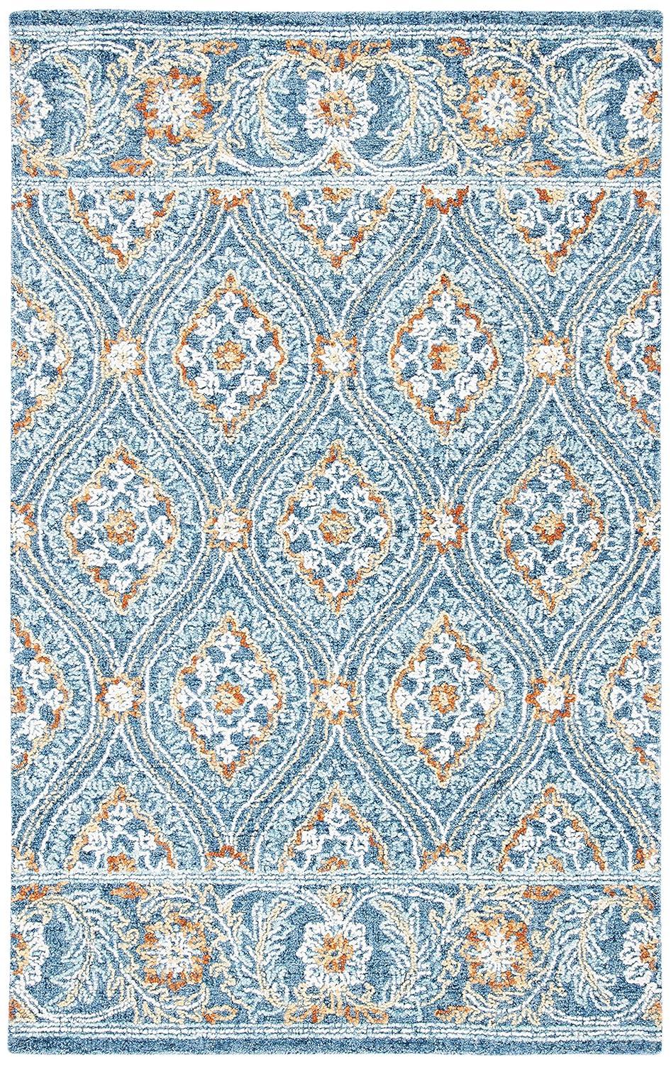 SAFAVIEH Blossom Dima Damask Area Rug, Navy/Yellow, 8' x 10'