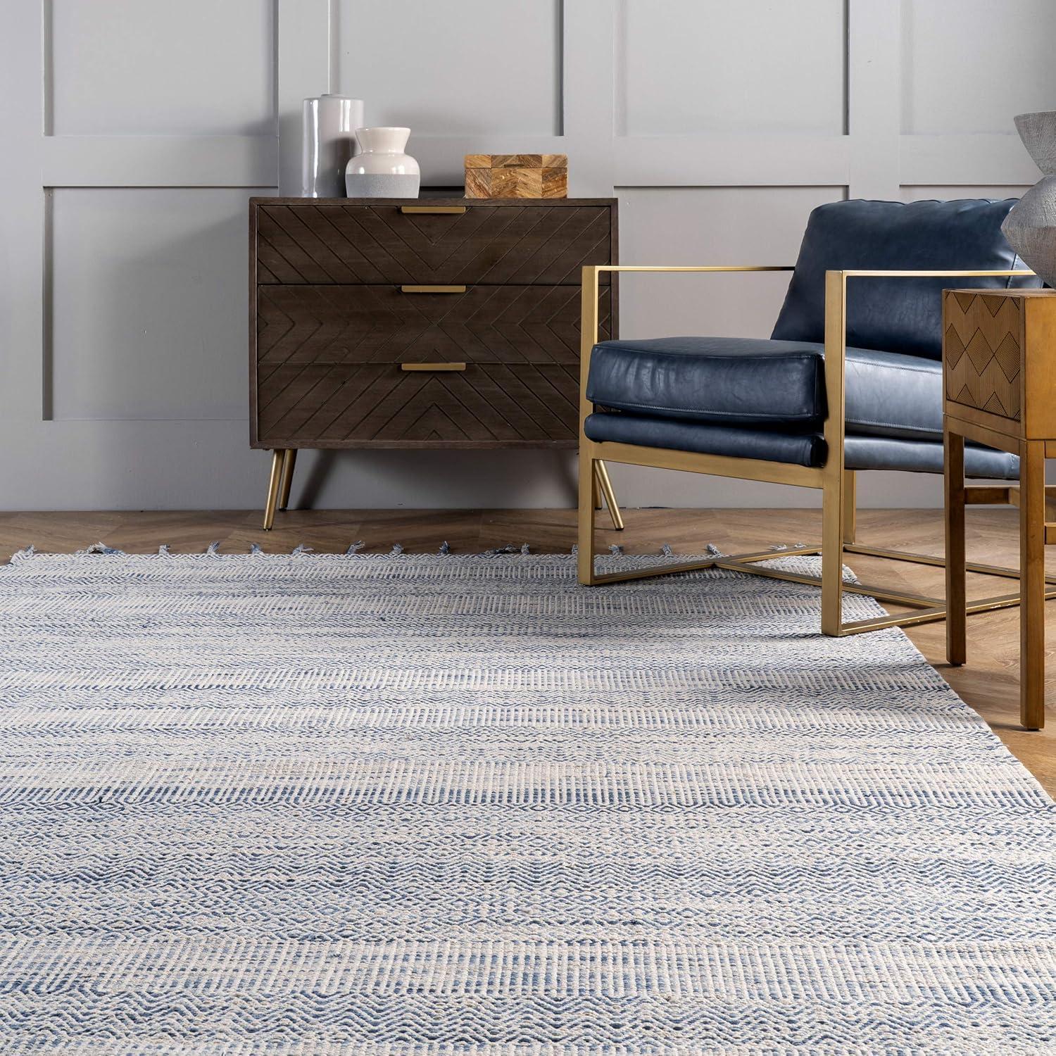 Diem Geometric Cotton Tassel Area Rug - nuLOOM