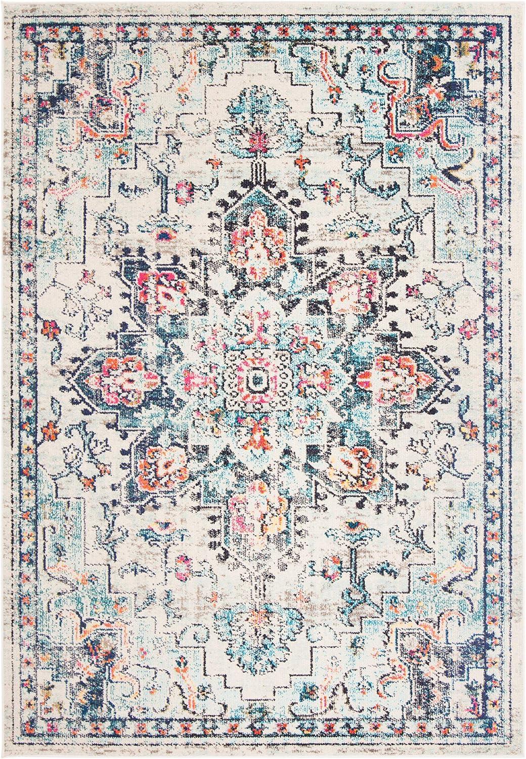 Madison MAD473 Power Loomed Indoor Area Rug - Cream/Blue - 5'3"x7'6" - Safavieh.