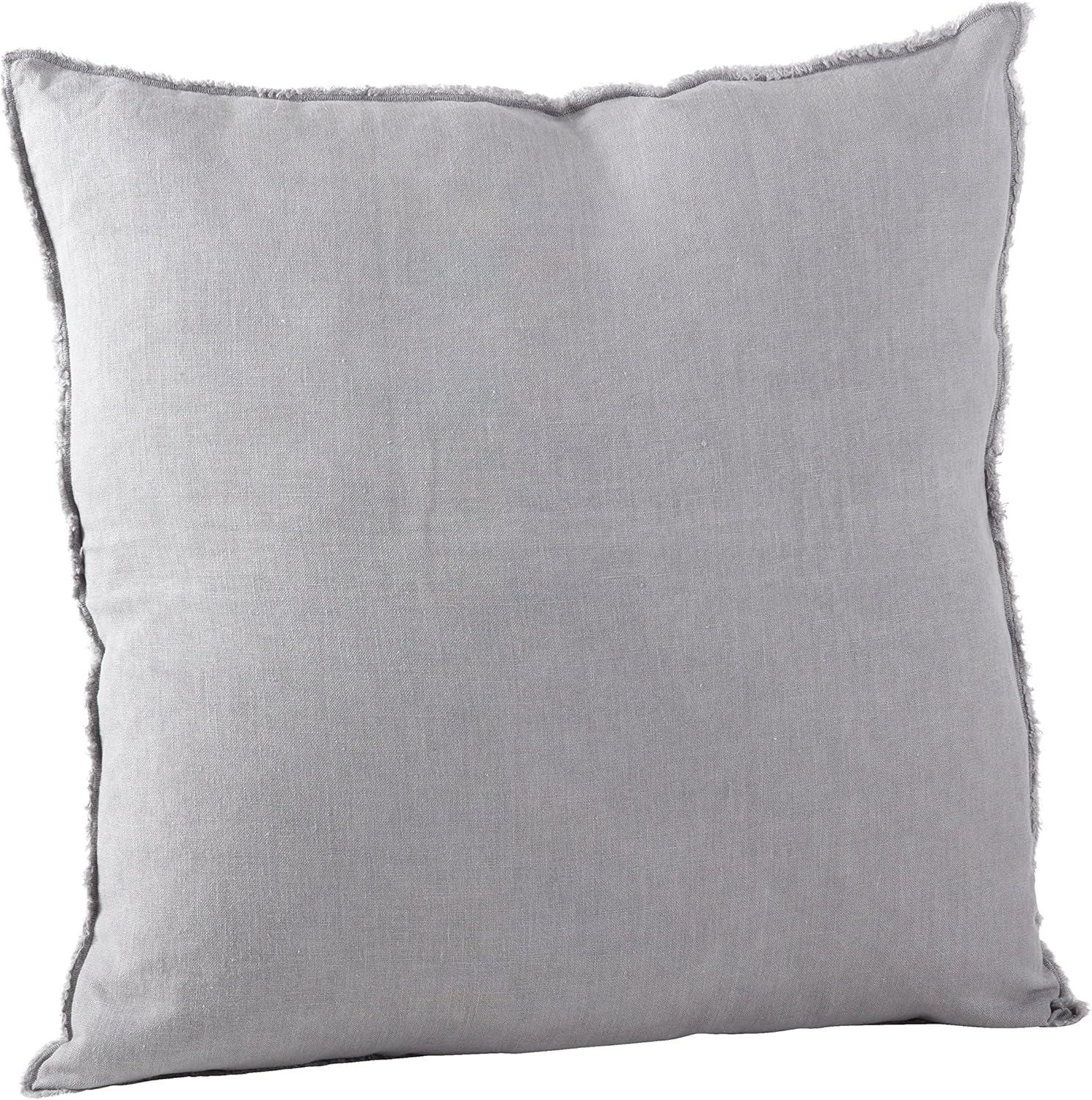 20"x20" Oversize Fringed Design Linen Square Throw Pillow - Saro Lifestyle