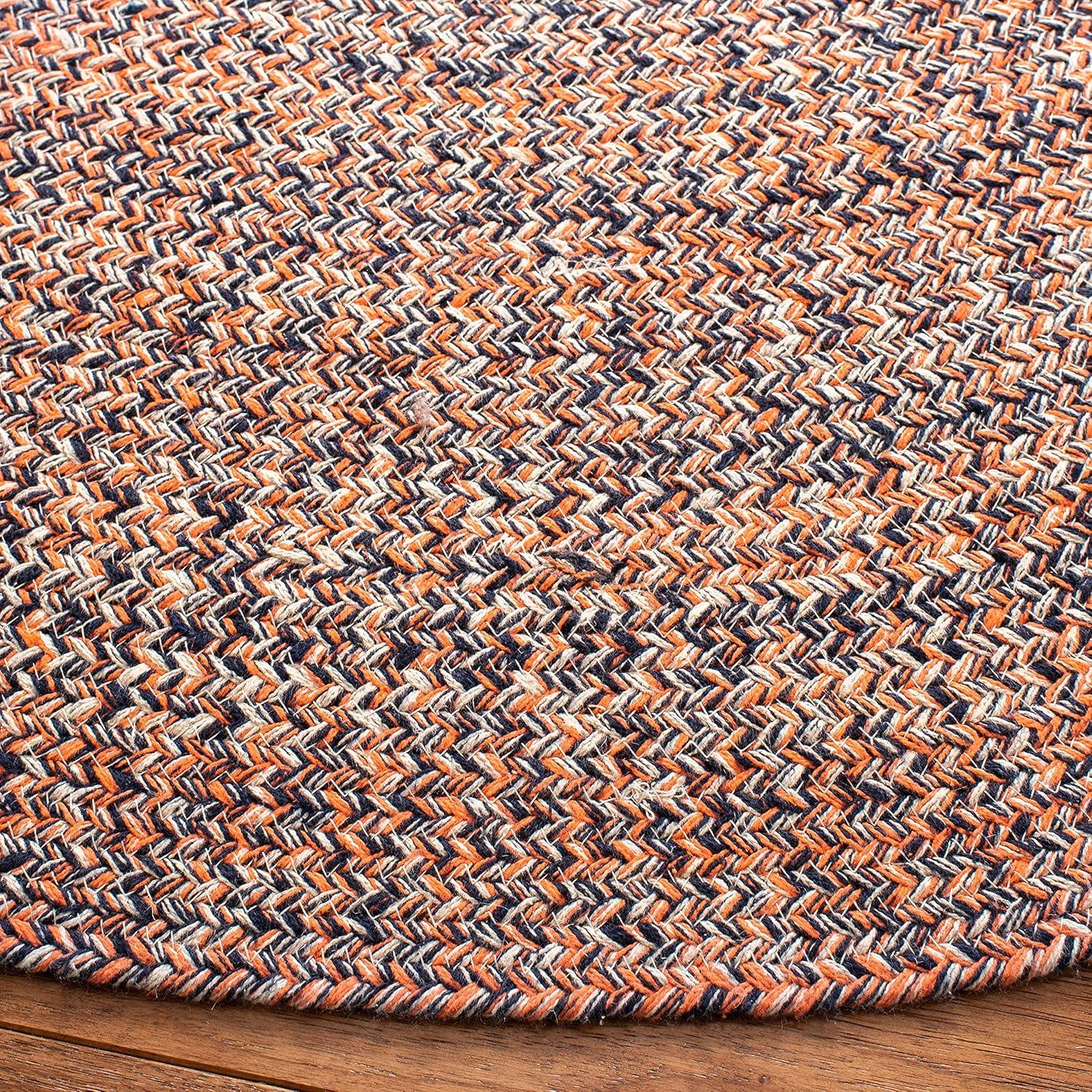 Braided BRD701 Hand Woven Area Rug - Terracotta/Ivory - 6' Round - Safavieh.