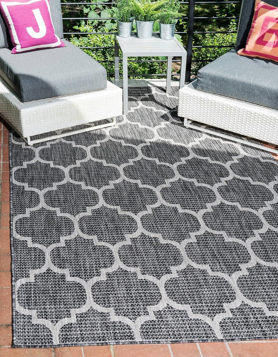 Unique Loom Outdoor Trellis Geometric Woven Area Rug