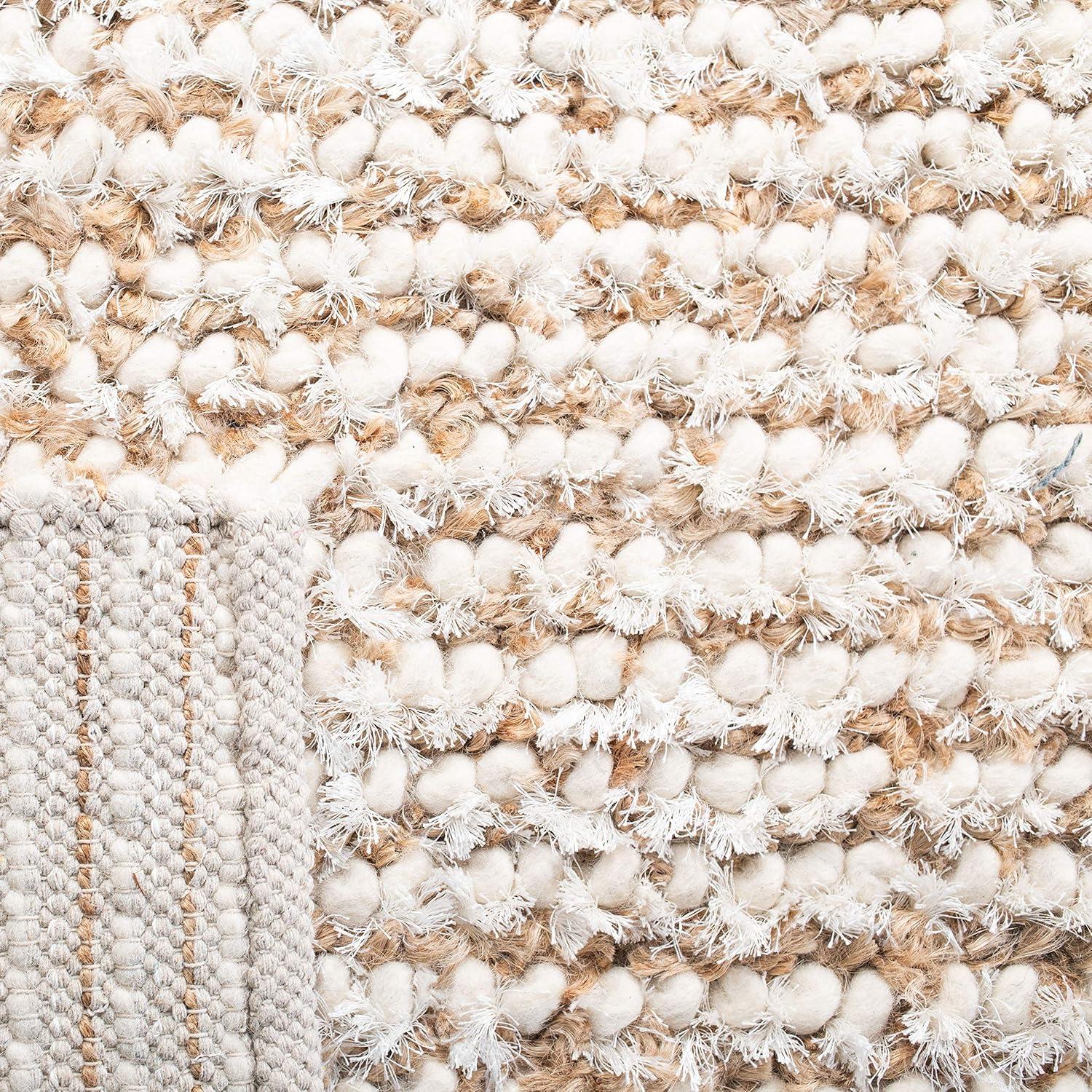 Classic Shag SG640 Hand Woven Area Rug - White/Beige - 4'x6' - Safavieh.