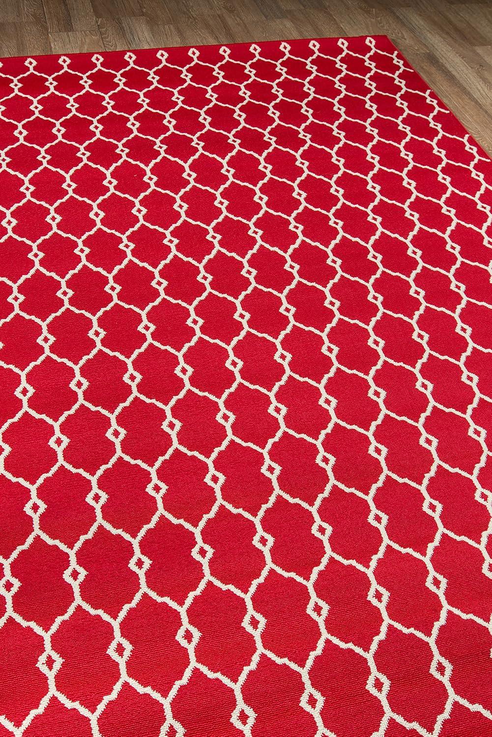 Momeni Rugs , Baja Collection Contemporary Indoor & Outdoor Area Rug, Easy to Clean, UV protected & Fade Resistant, 5'3" x 7'6", Red