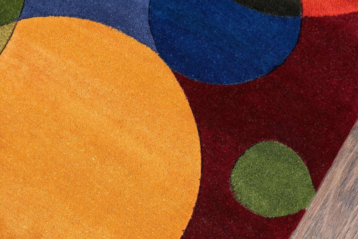 Beucher Abstract Handmade Tufted Wool Blue/Red/Green/Yellow Area Rug