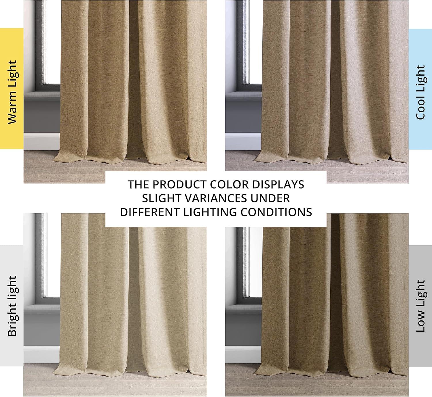 Candlelight Beige Textured Room Darkening Curtains 50" x 84"