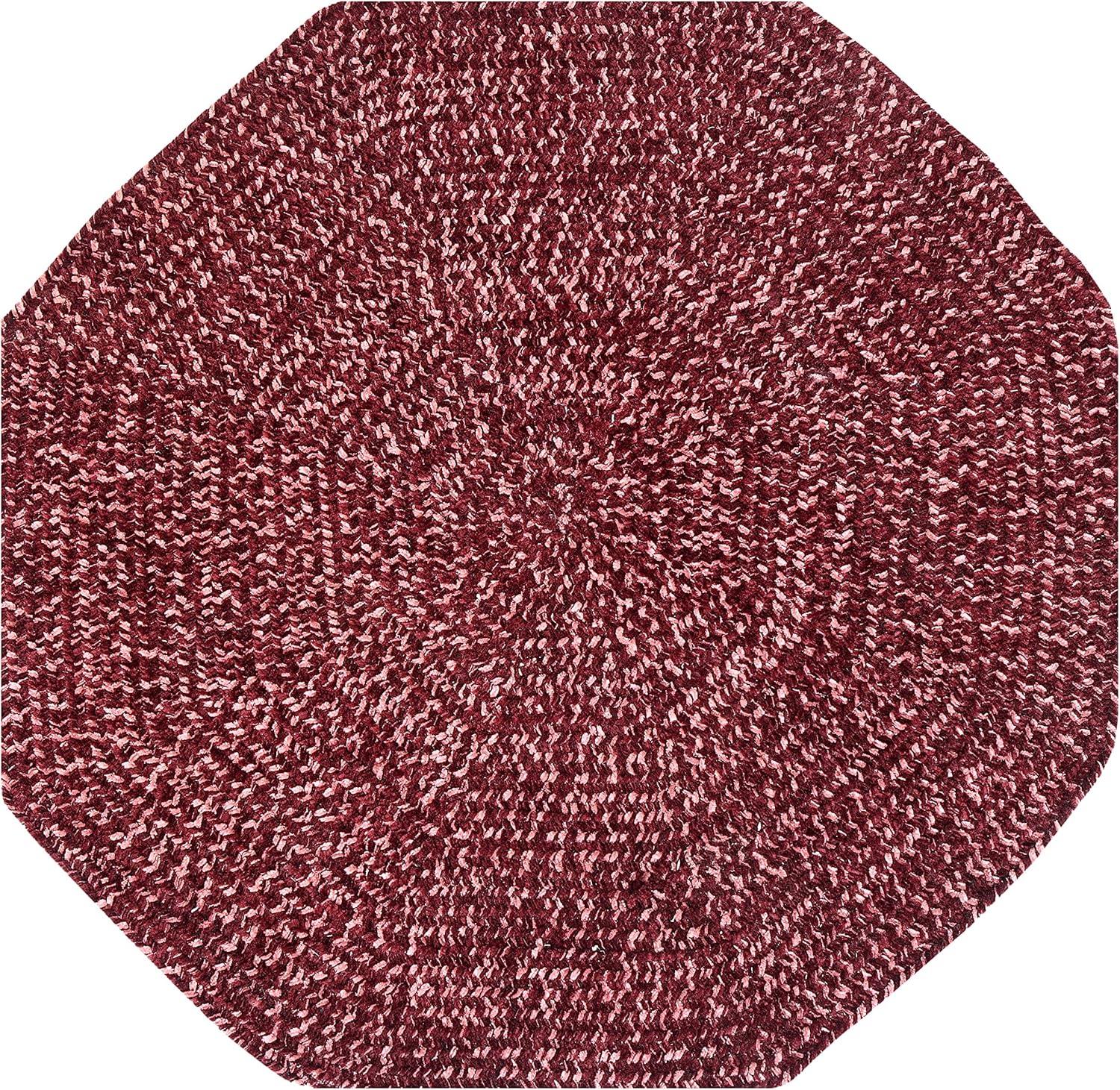 Better Trends Chenille Tweed Polyester 72" Octagonal Rug, Indoor Use, for Adult - Burgundy/Mauve