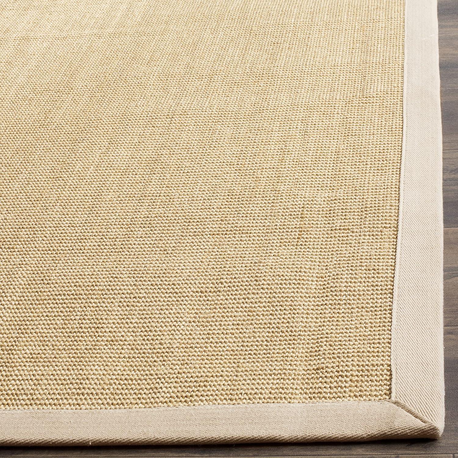 SAFAVIEH Natural Fiber Forrester Border Sisal Area Rug, Maize/Wheat, 9' x 12'