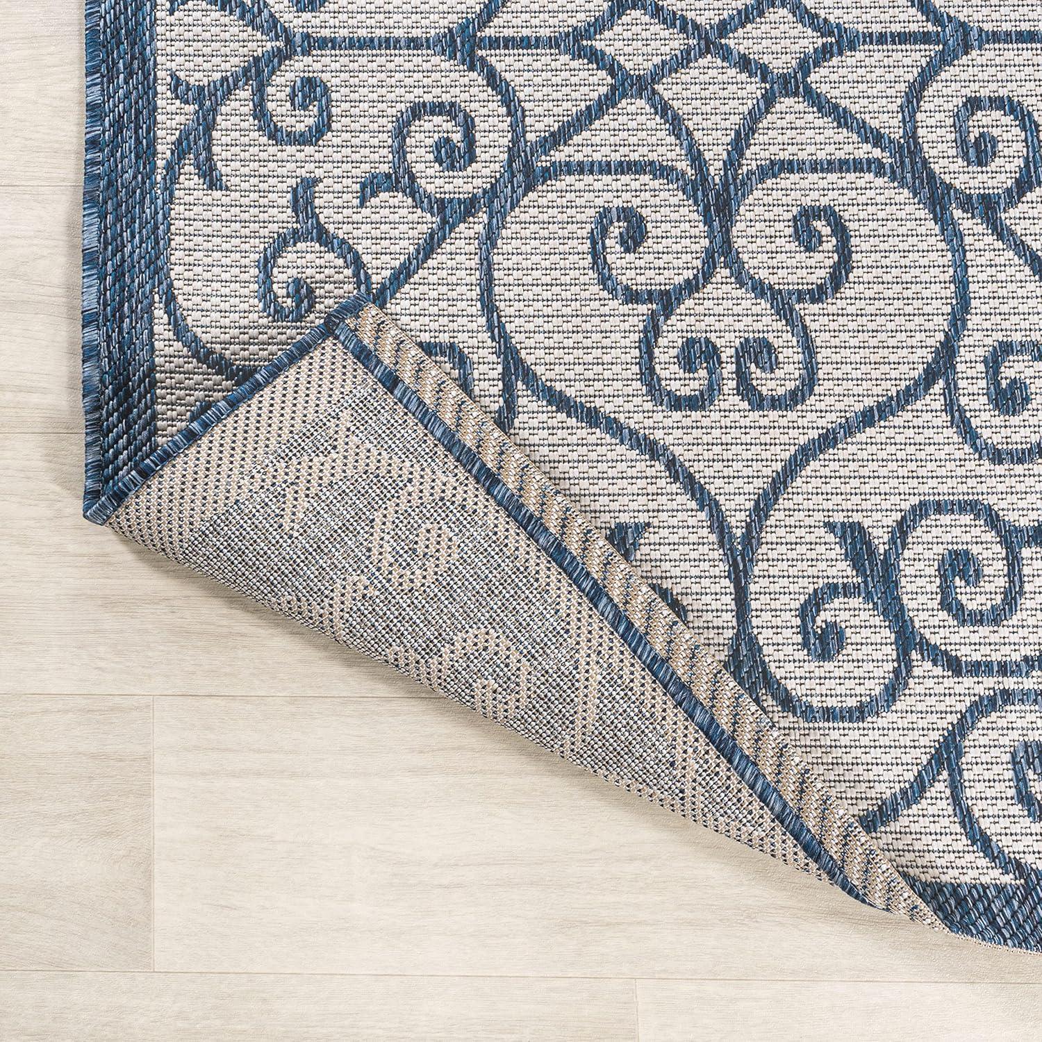 Madrid Vintage Filigree Textured Weave Indoor/Outdoor Area Rug - JONATHAN Y