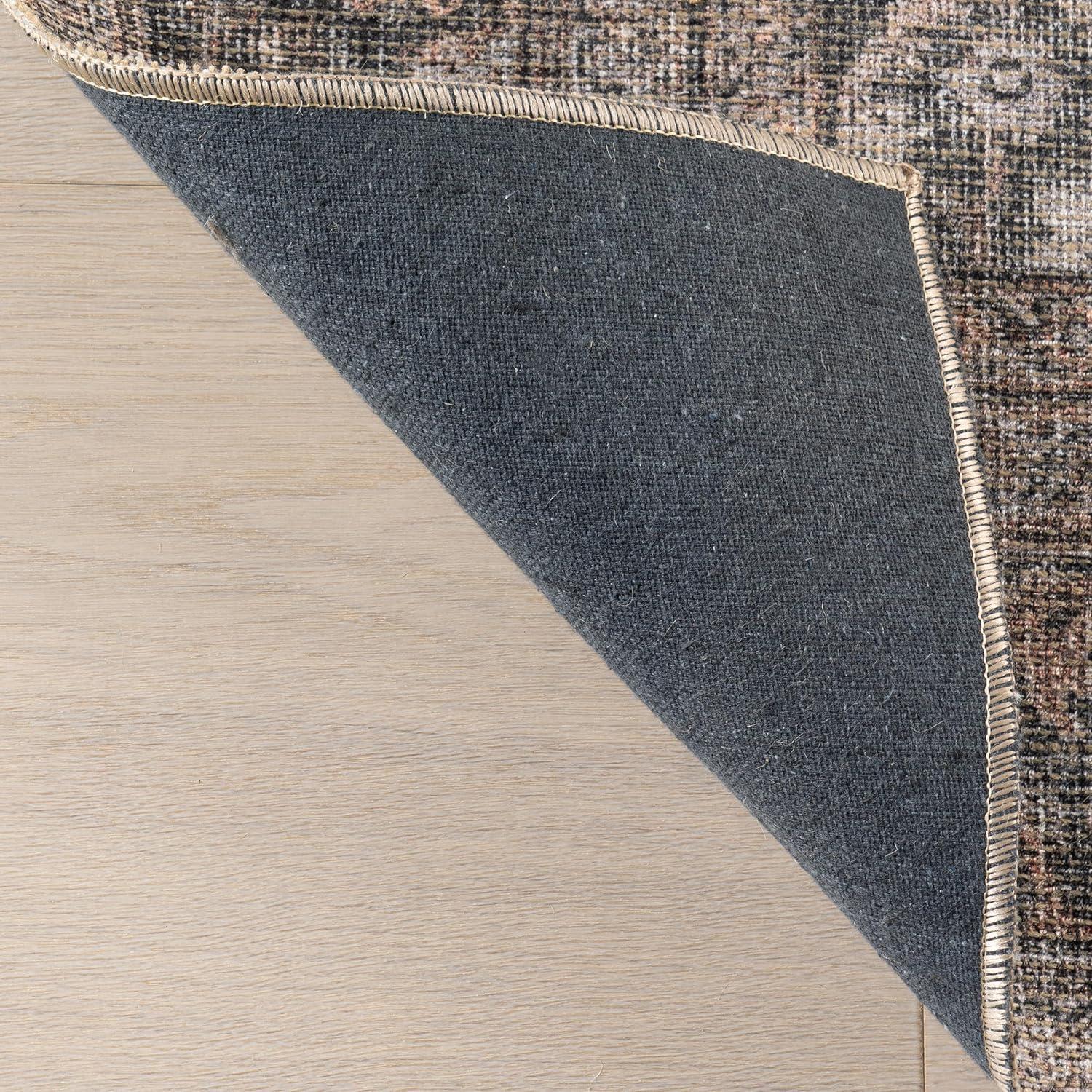 Nuloom Hillstone Collection Deka Traditional Vintage Medallion Area Rug, 6' 7" x 9', Rust