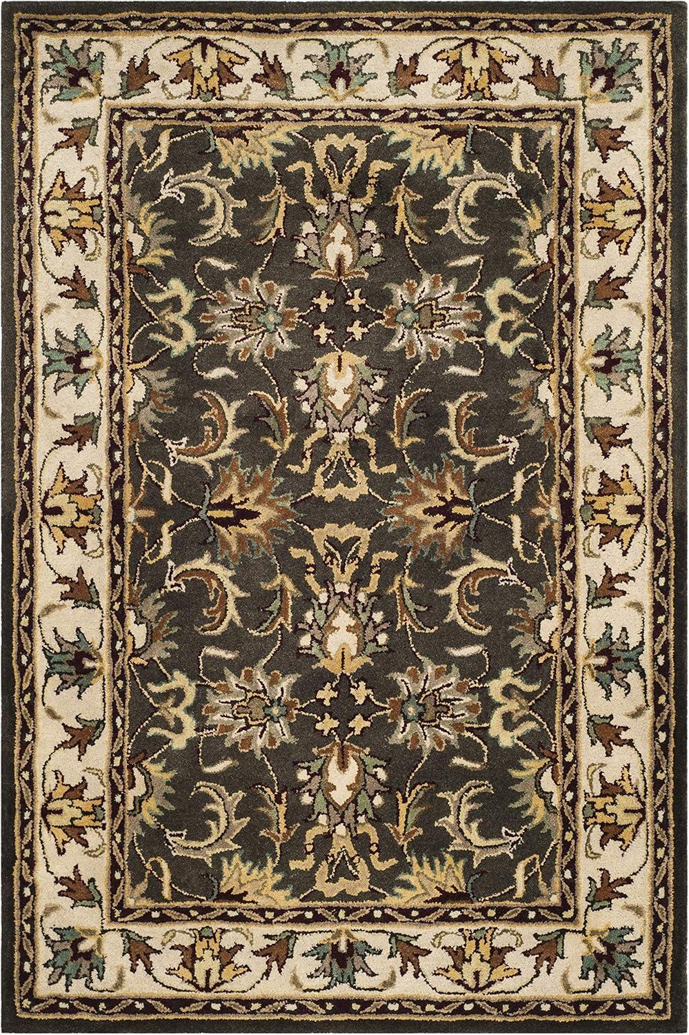 Heritage Black Wool Hand-Tufted Area Rug, 4' x 6'