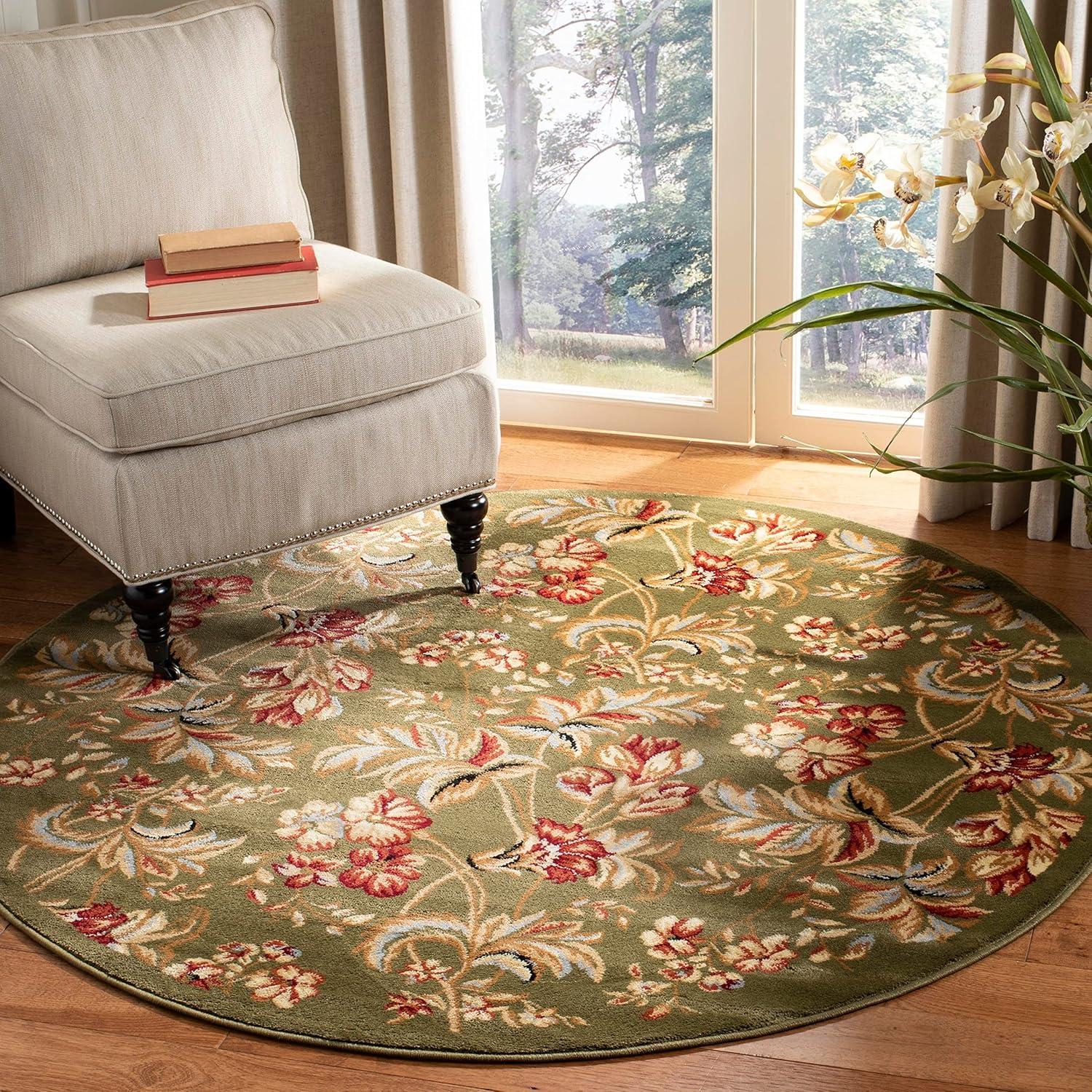 SAFAVIEH Lyndhurst Clara Floral Area Rug, Sage, 9' x 12'