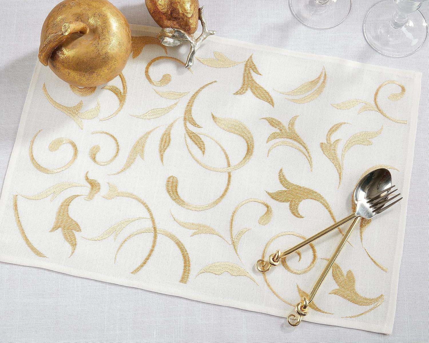 Saro Zensi Collection Polyester No Pattern Rectangle Placemat (Set of 4)
