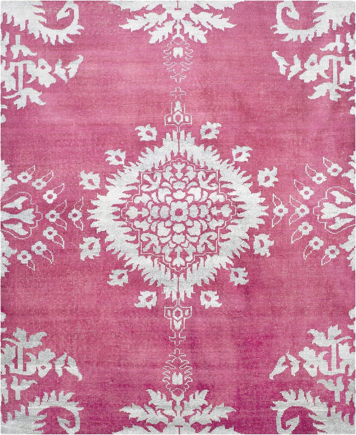 Stone Wash STW235 Hand Knotted Area Rug - Fuchsia - 8'x10' - Safavieh.