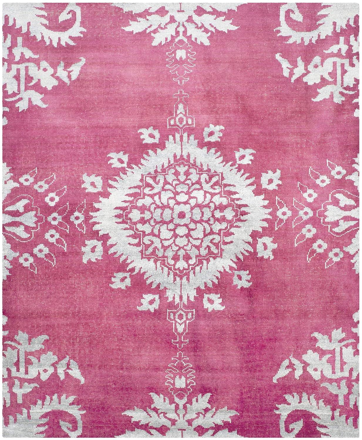Stone Wash STW235 Hand Knotted Area Rug - Fuchsia - 8'x10' - Safavieh.