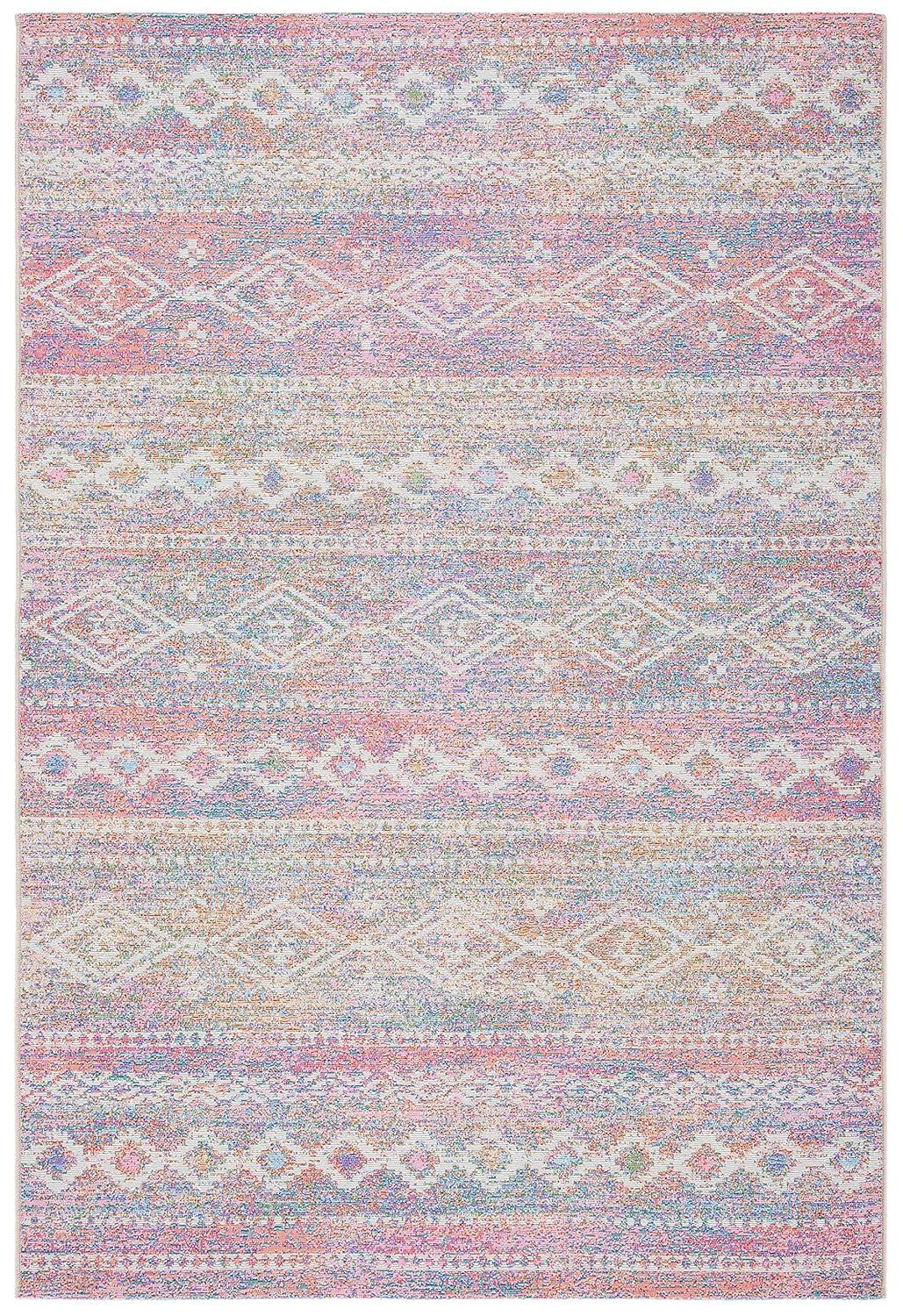 Summer SMR498 Power Loomed Indoor and Outdoor Area Rug - Ivory/Pink - 6'6"x9'4" - Safavieh.
