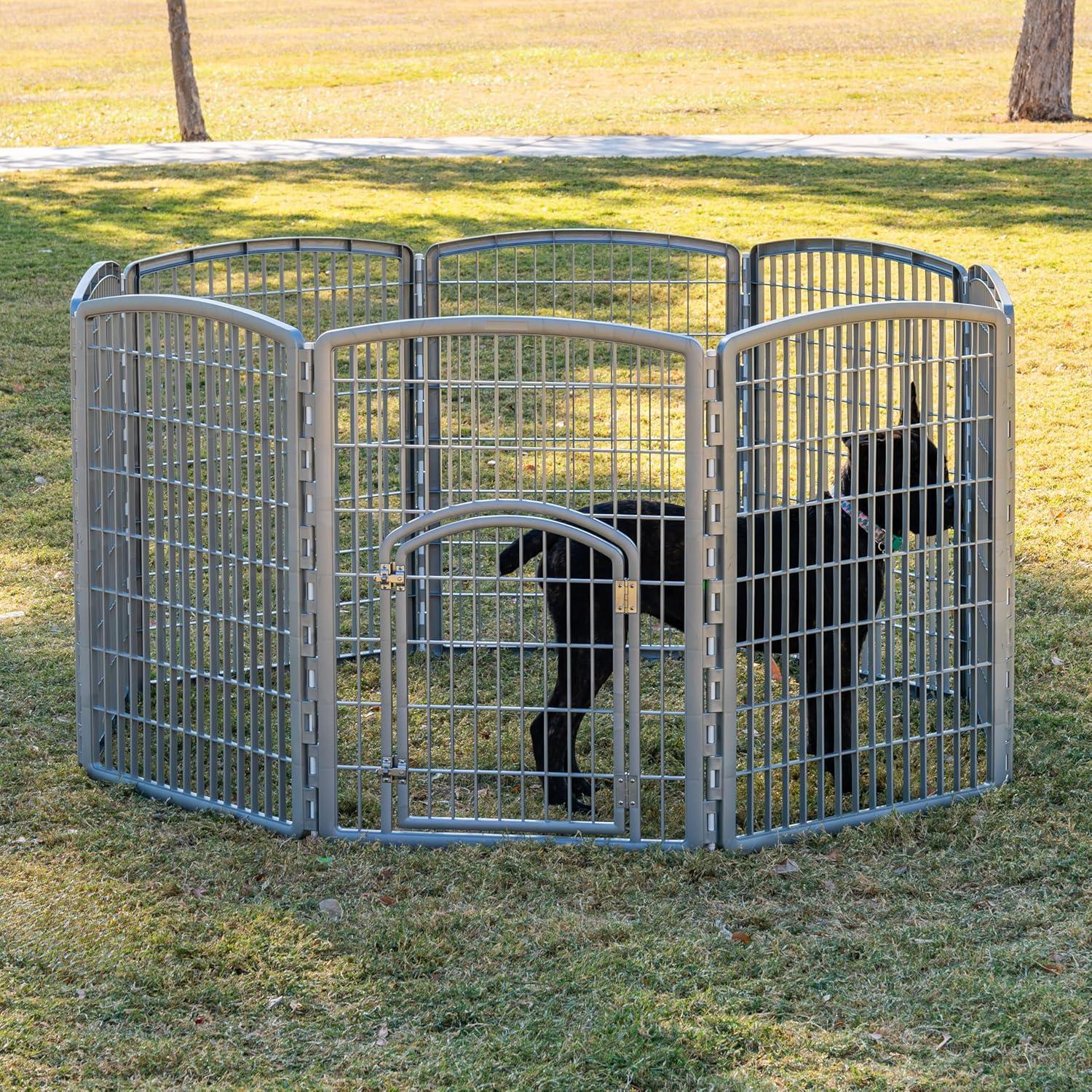 34.25'' H 8 Panel Exercise Pen With Door