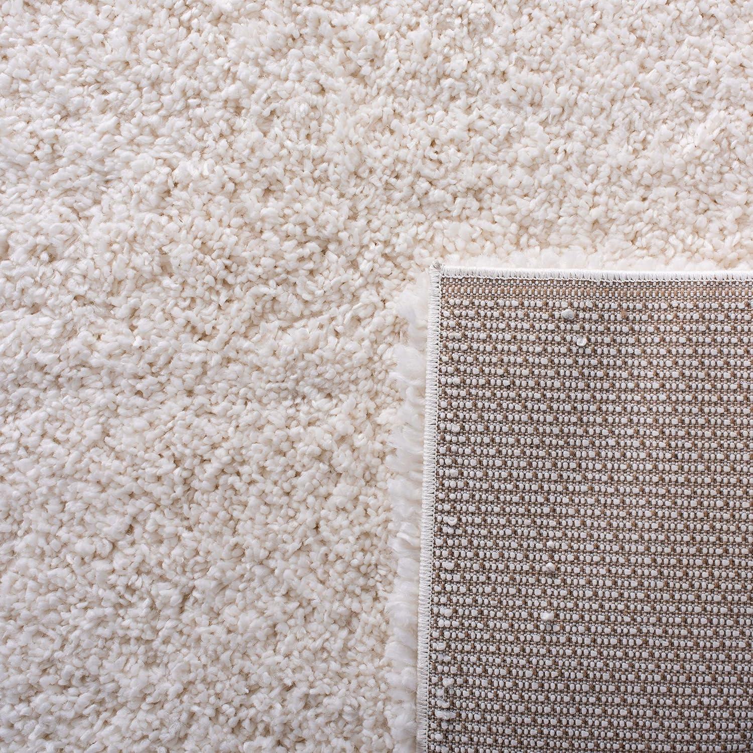 Fontana Shag FNT800 Power Loomed Area Rug - Ivory - 5'3"x5'3" - Safavieh.