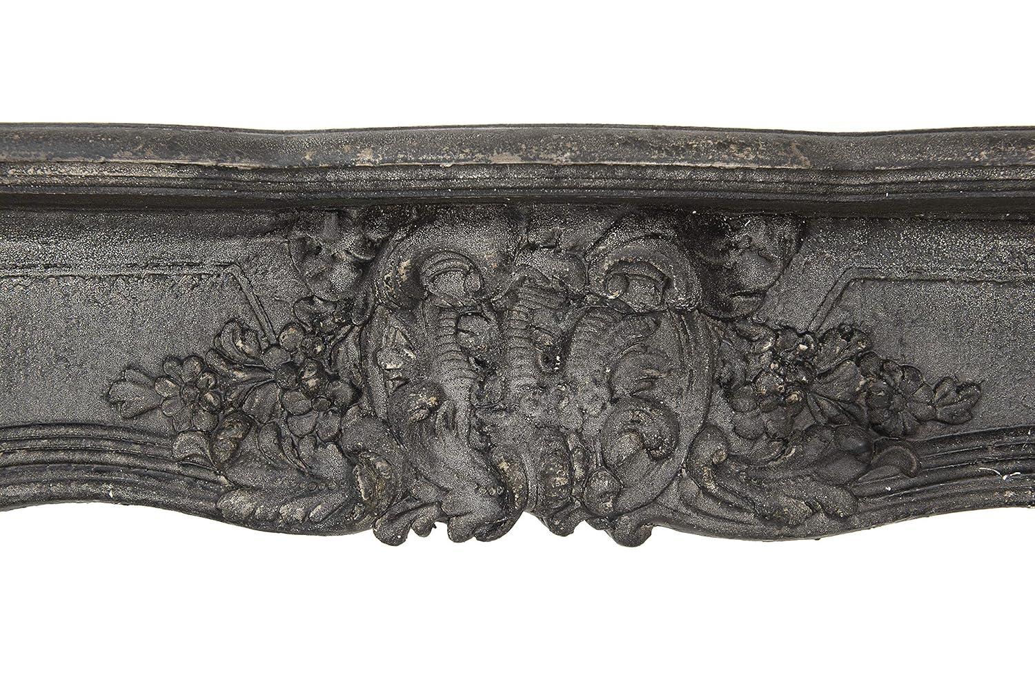 Storied Home Ornate Decorative Fireplace Mantel Black: Wall Mount, MDF Frame, Adult Assembly