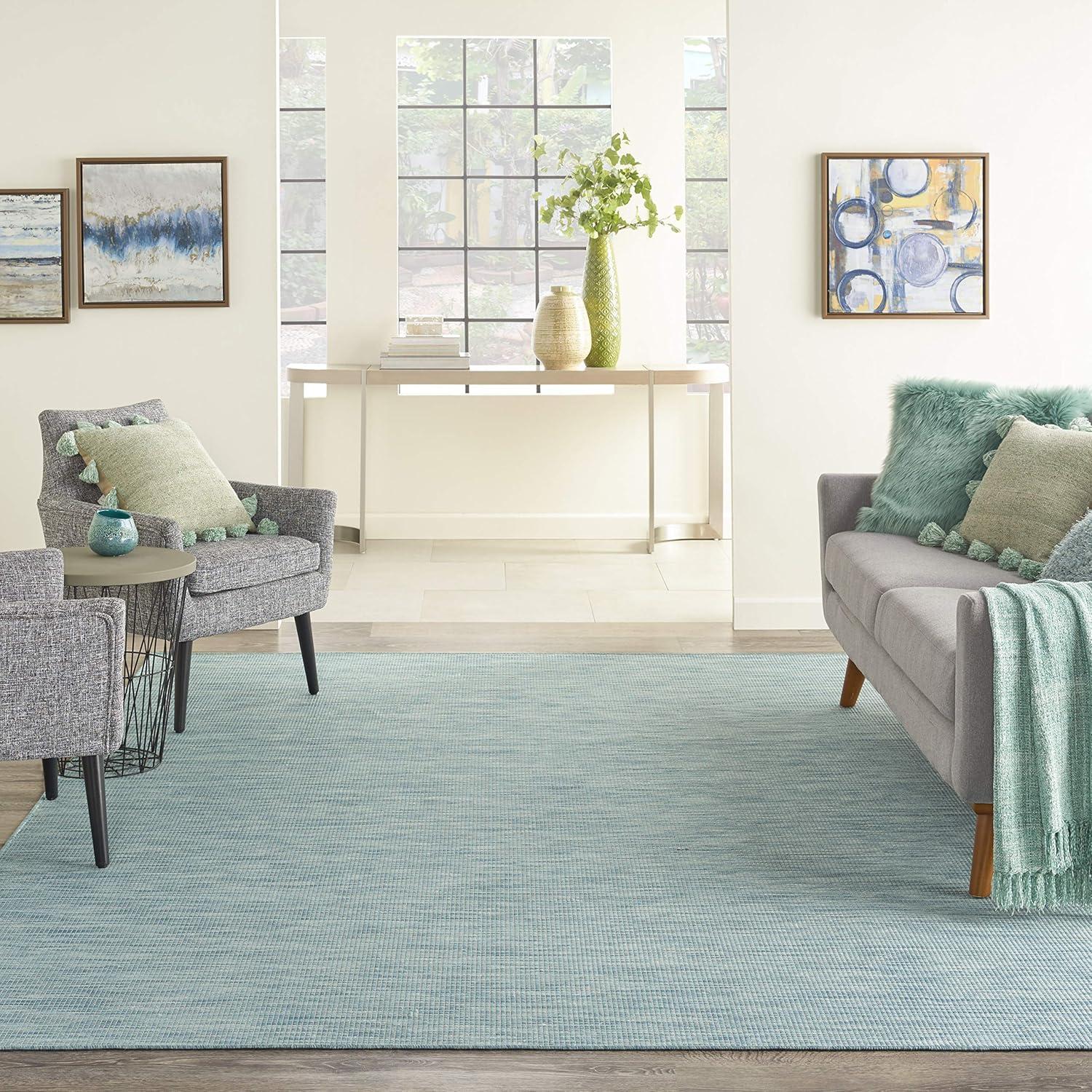 Nourison Positano POS01 Indoor/outdoor Area Rug - Aqua 5' x 7'