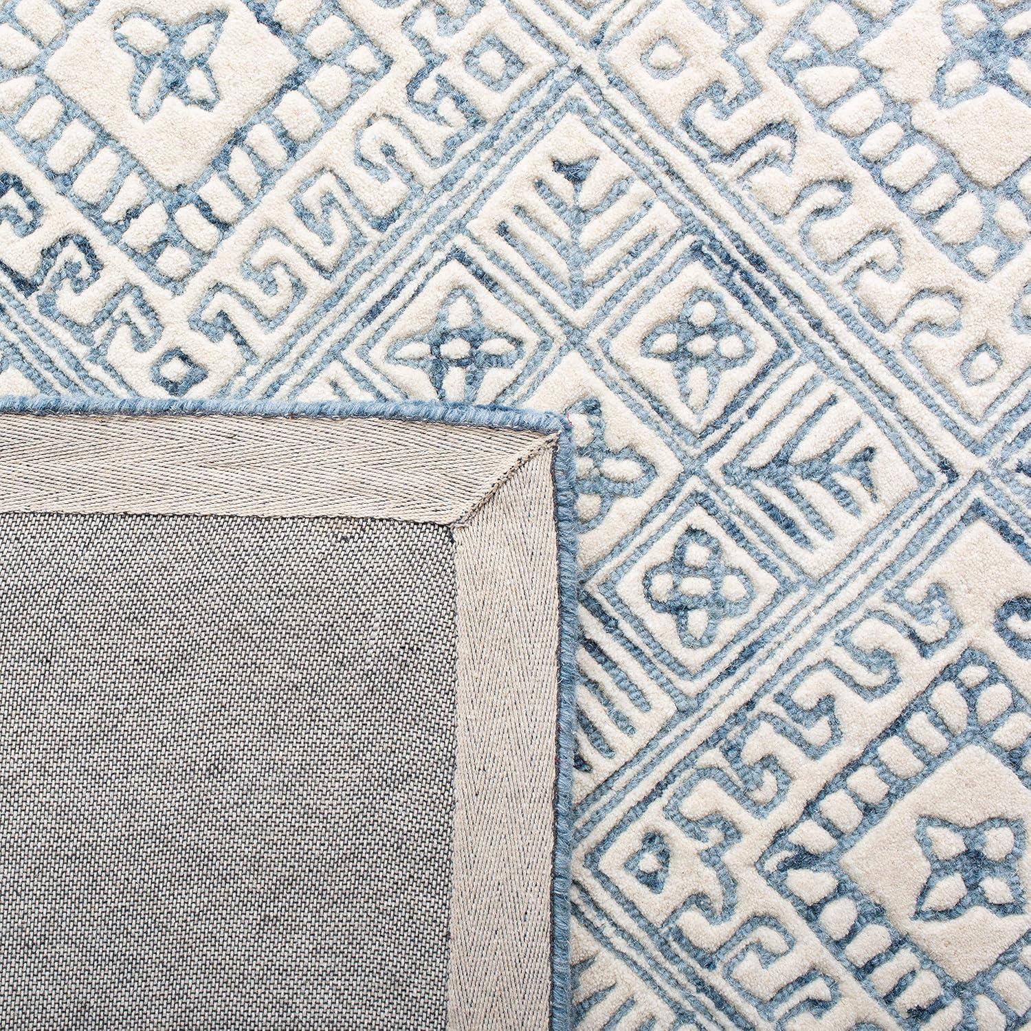 Glamour GLM660 Hand Tufted Indoor Area Rug - Blue/Ivory - 4'x6' - Safavieh
