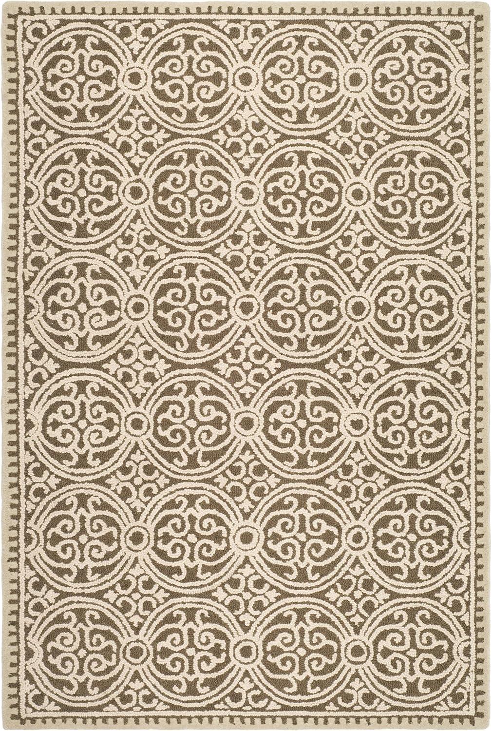 SAFAVIEH Cambridge Joseph Welsh Geometric Wool Area Rug, Tan/Multi, 5' x 8'