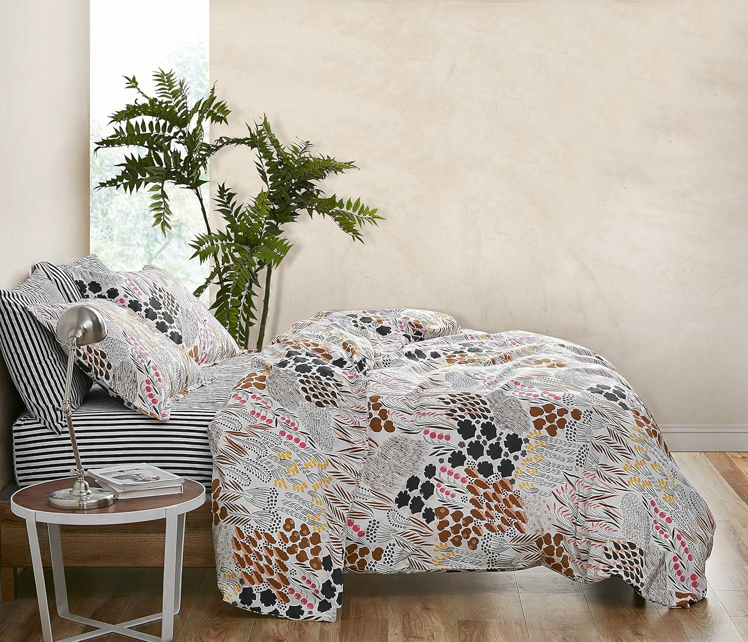 Marimekko Pieni Letto Brown Cotton Duvet Cover Set