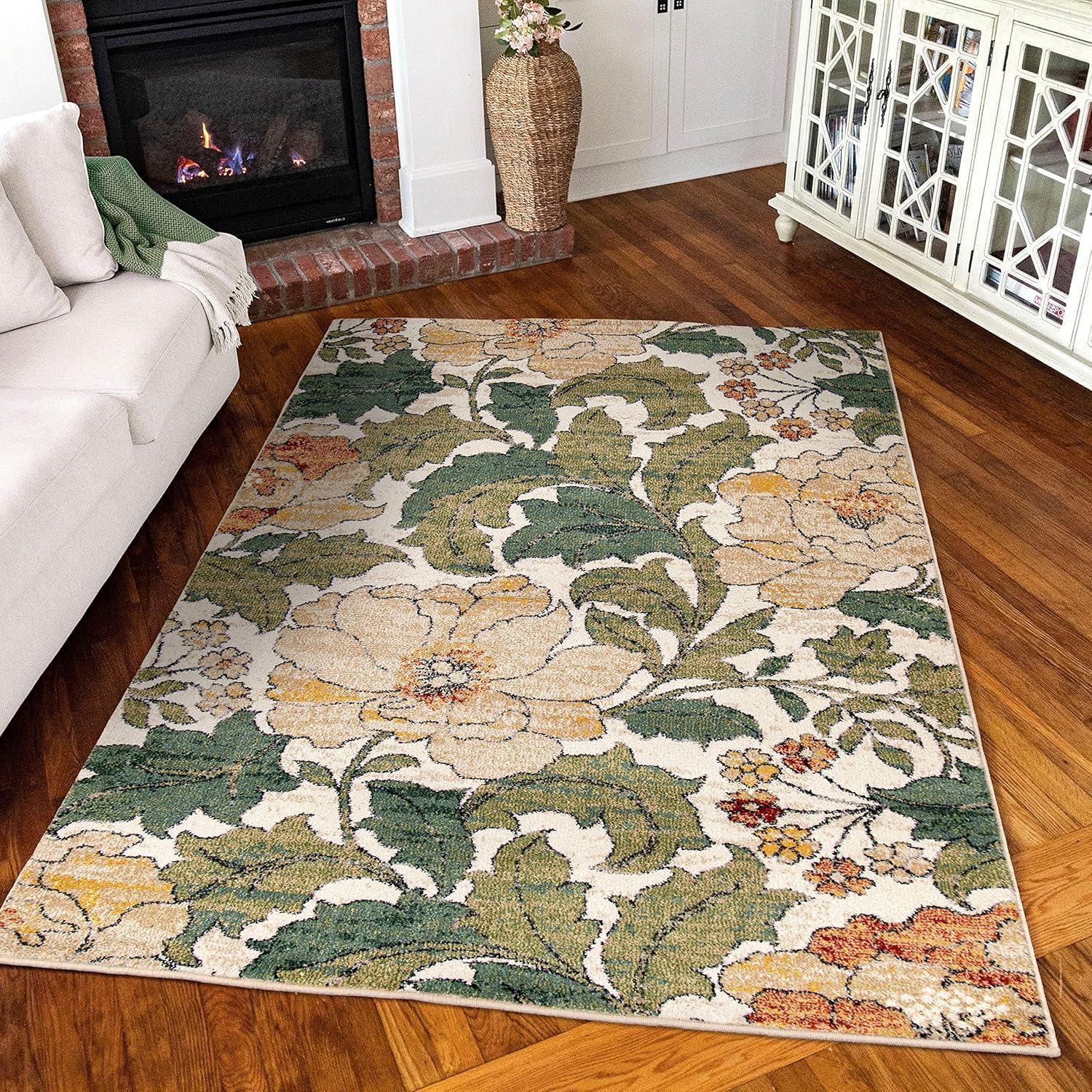 Simply Southern Cottage Jefferson Floral 9' X 12' Green Area Rug