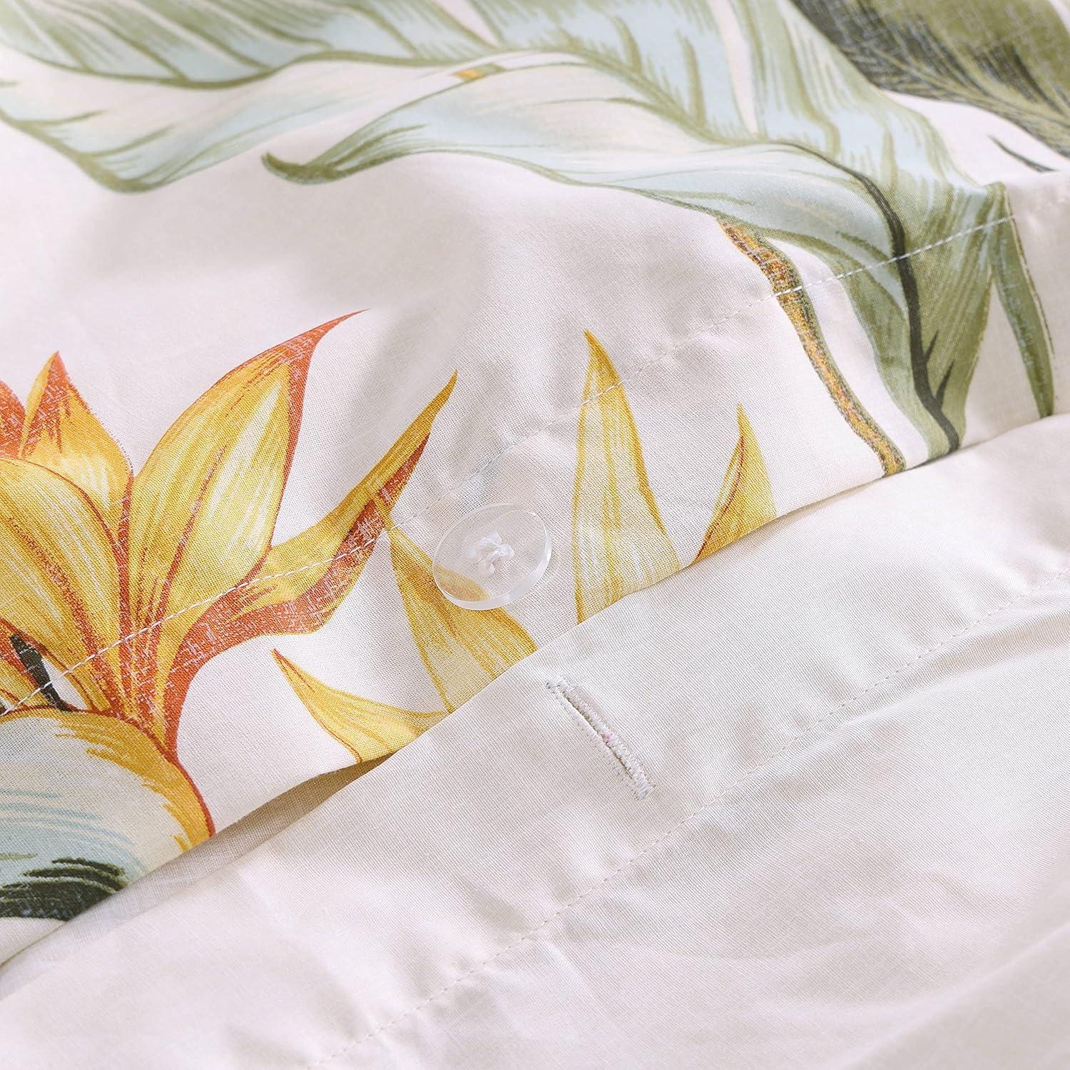 Tommy Bahama Birds Of Paradise Ivory Cotton Reversible Duvet Cover Set