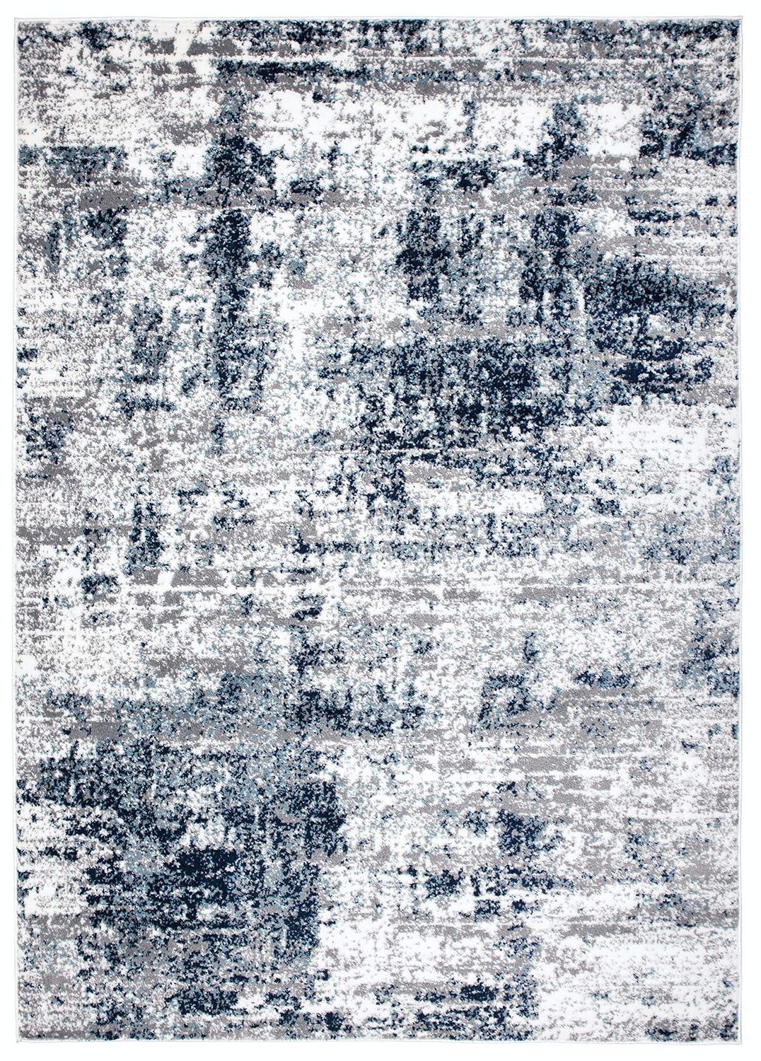 World Rug Gallery Distressed Abstract Blue 3'3" x 5' Area Rug