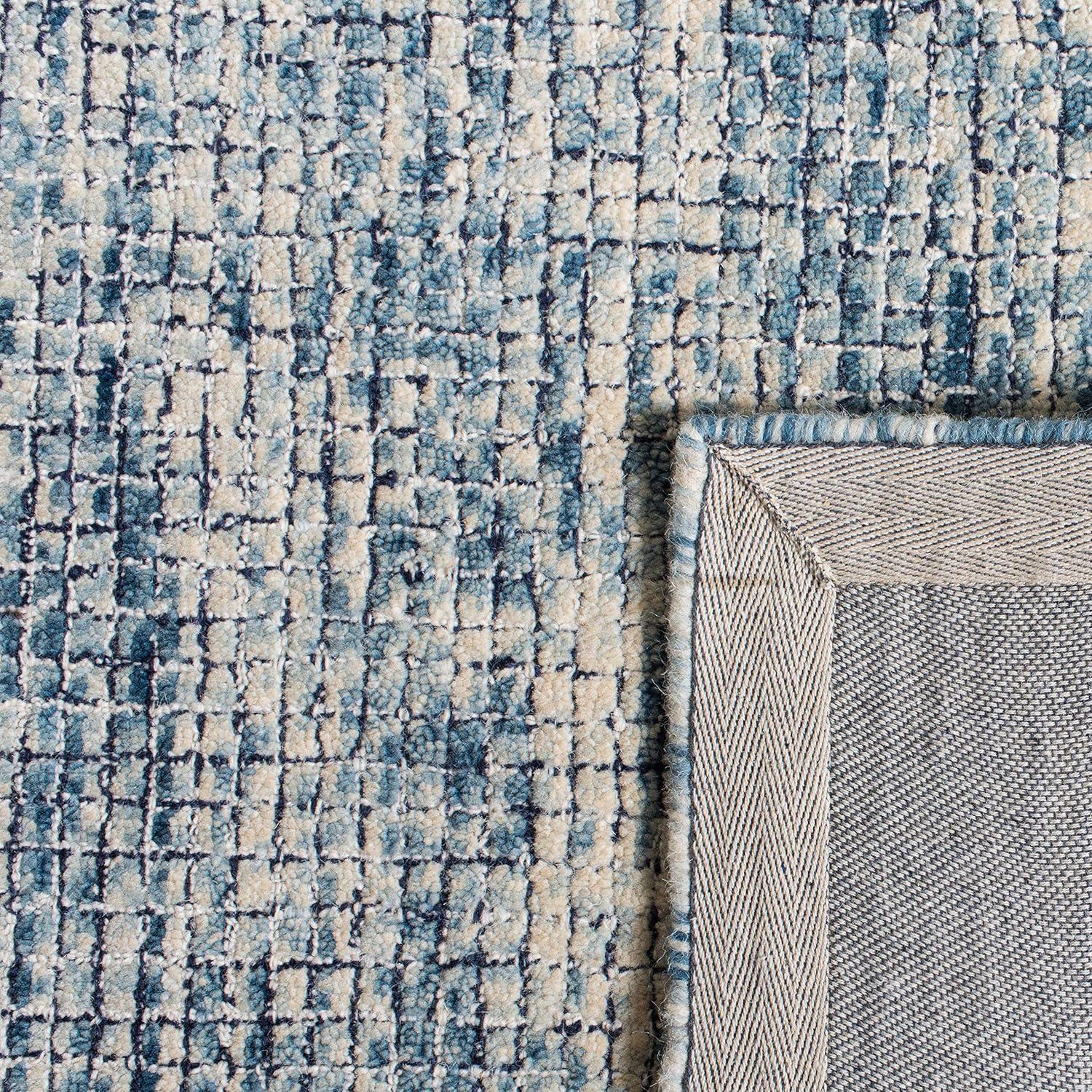 Abstract ABT473 Hand Tufted Area Rug - Ivory/Navy - 4' X 6' - Safavieh.