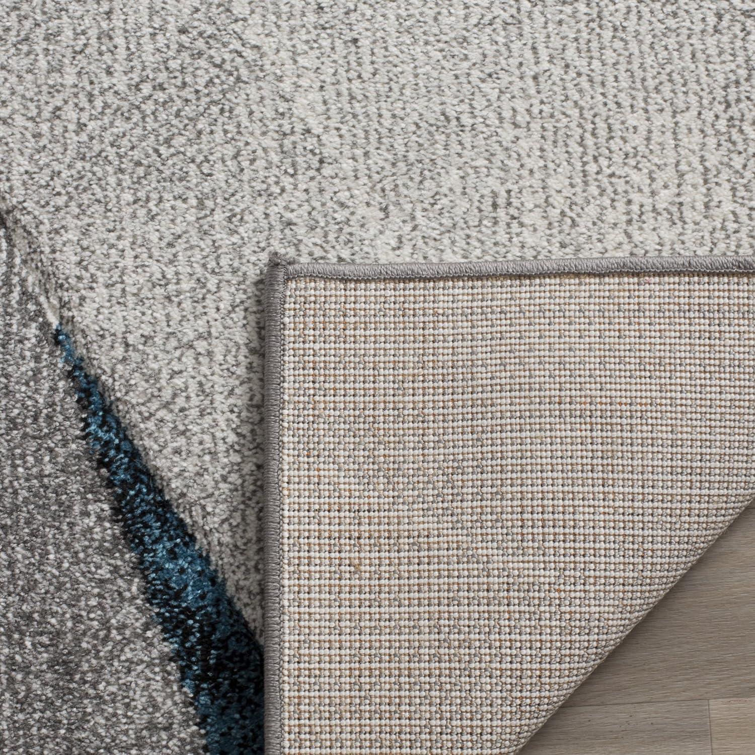 Hollywood HLW710 Machine Made Area Rug - 6'7"x6'7" - Grey/Teal - Safavieh