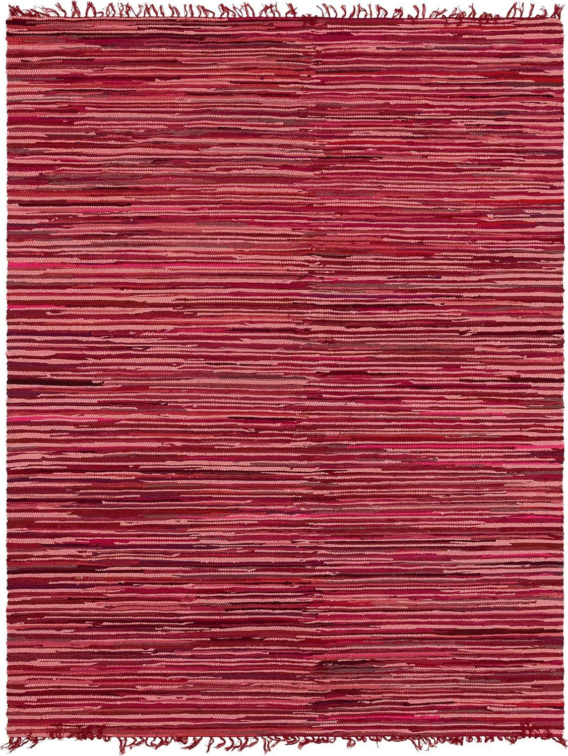 Unique Loom Chindi Cotton Striped Geometric Indoor Hand Made Fringe Area Rug