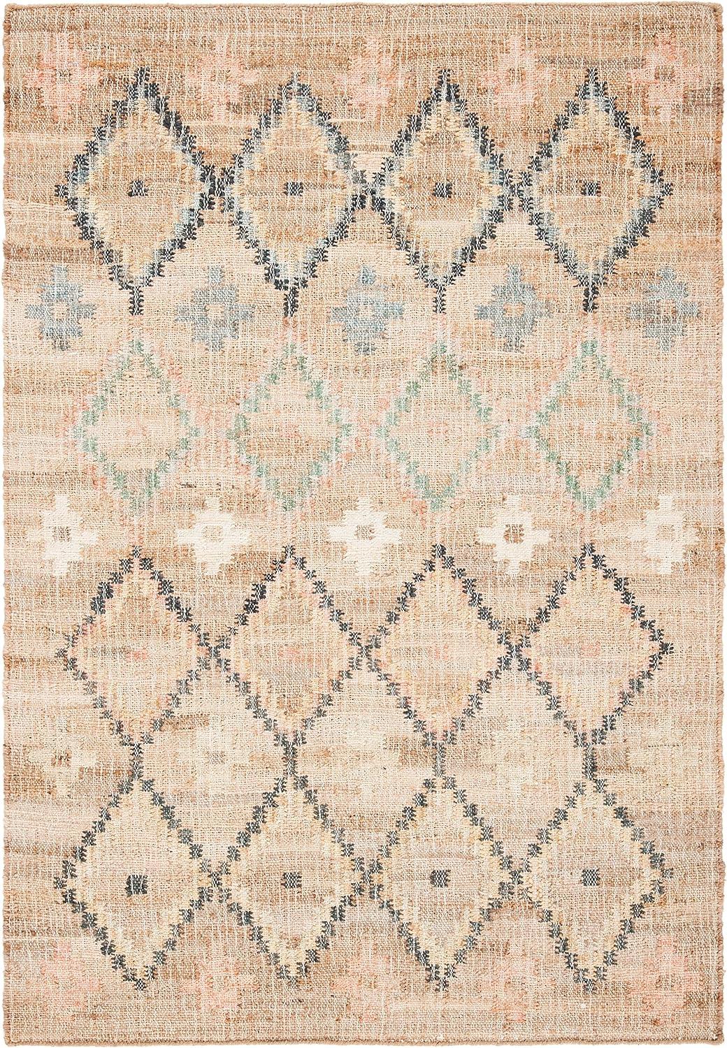 Bohemian Bliss Blue Cotton 24" Square Handwoven Accent Rug