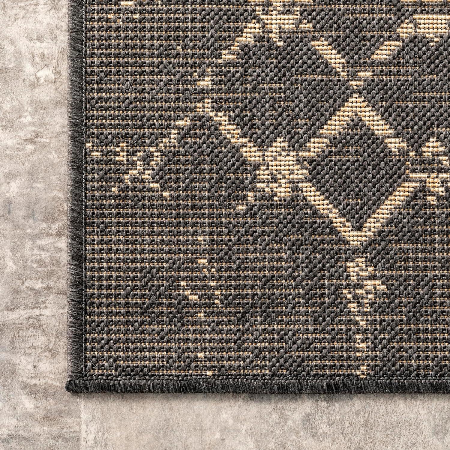 Nuloom Grayson Moroccan Trellis Indoor and Outdoor Area Rug, Gray, 6'7"x9'