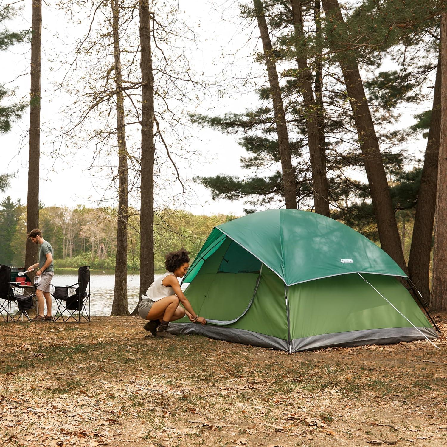 Coleman Sundome 4-Person Camping Family Tent - Green