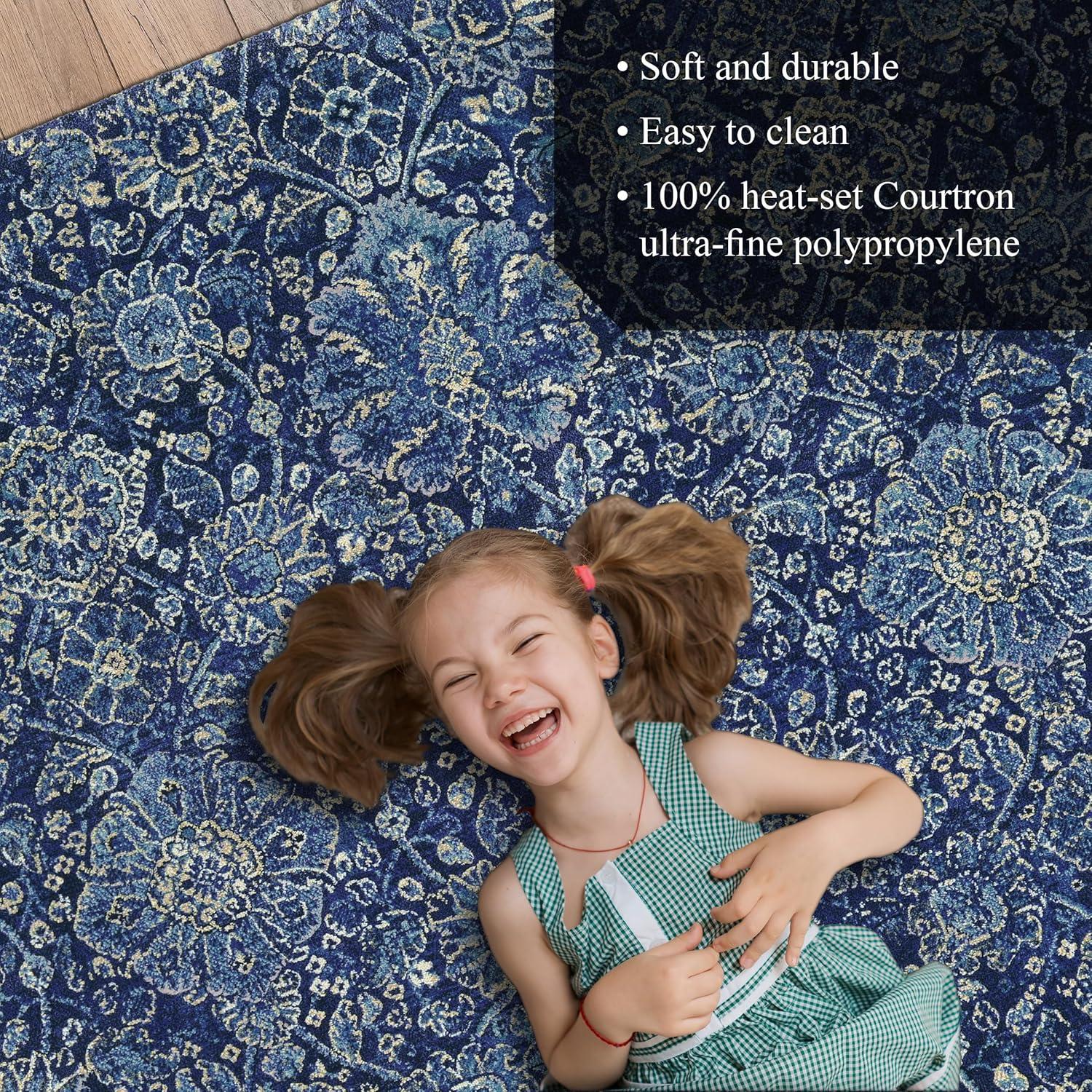 Couristan Easton Winslet Area Rug, 2' x 3'7", Navy-Sapphire