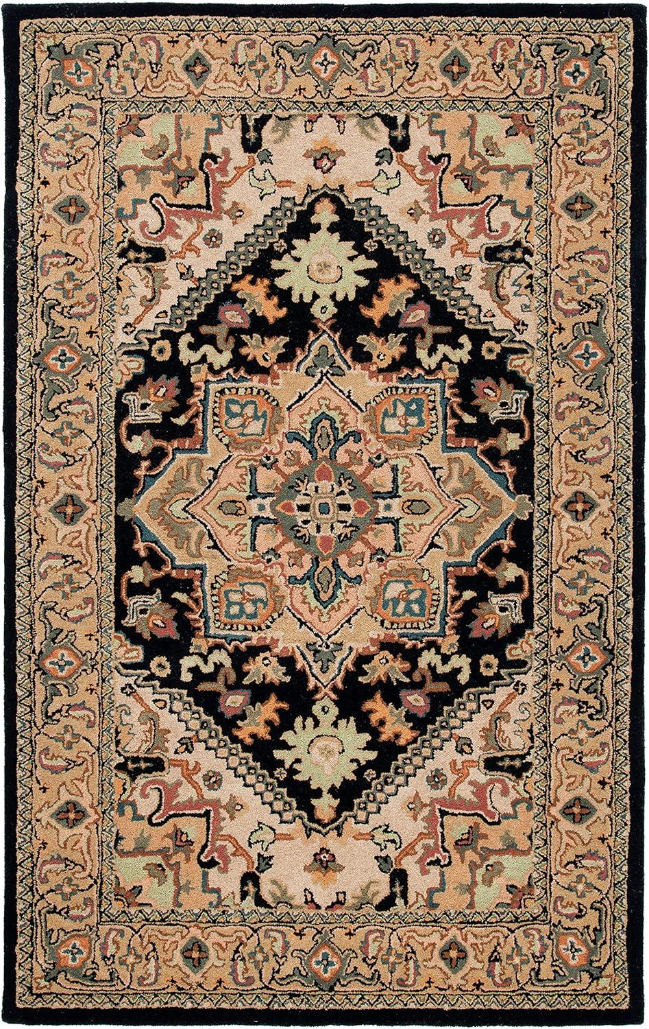 Heritage HG625 Handmade Area Rug - 5'x8' - Black/Gold - Safavieh