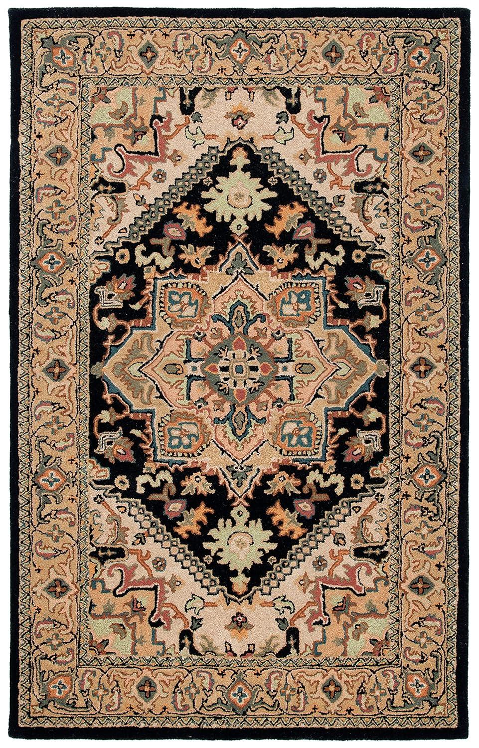 Heritage HG625 Handmade Area Rug - 5'x8' - Black/Gold - Safavieh