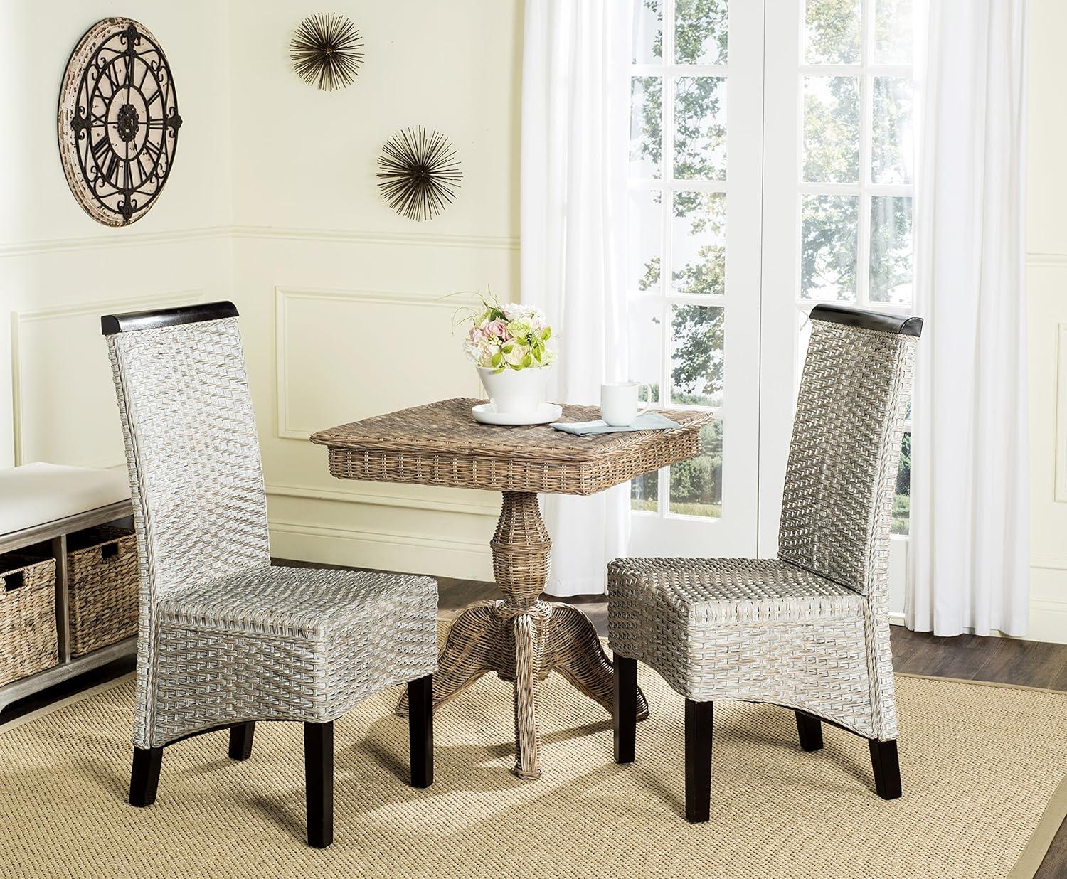 Safavieh Ilya Nautical Wicker 18''H Wicker Dining Chair, Set of 2