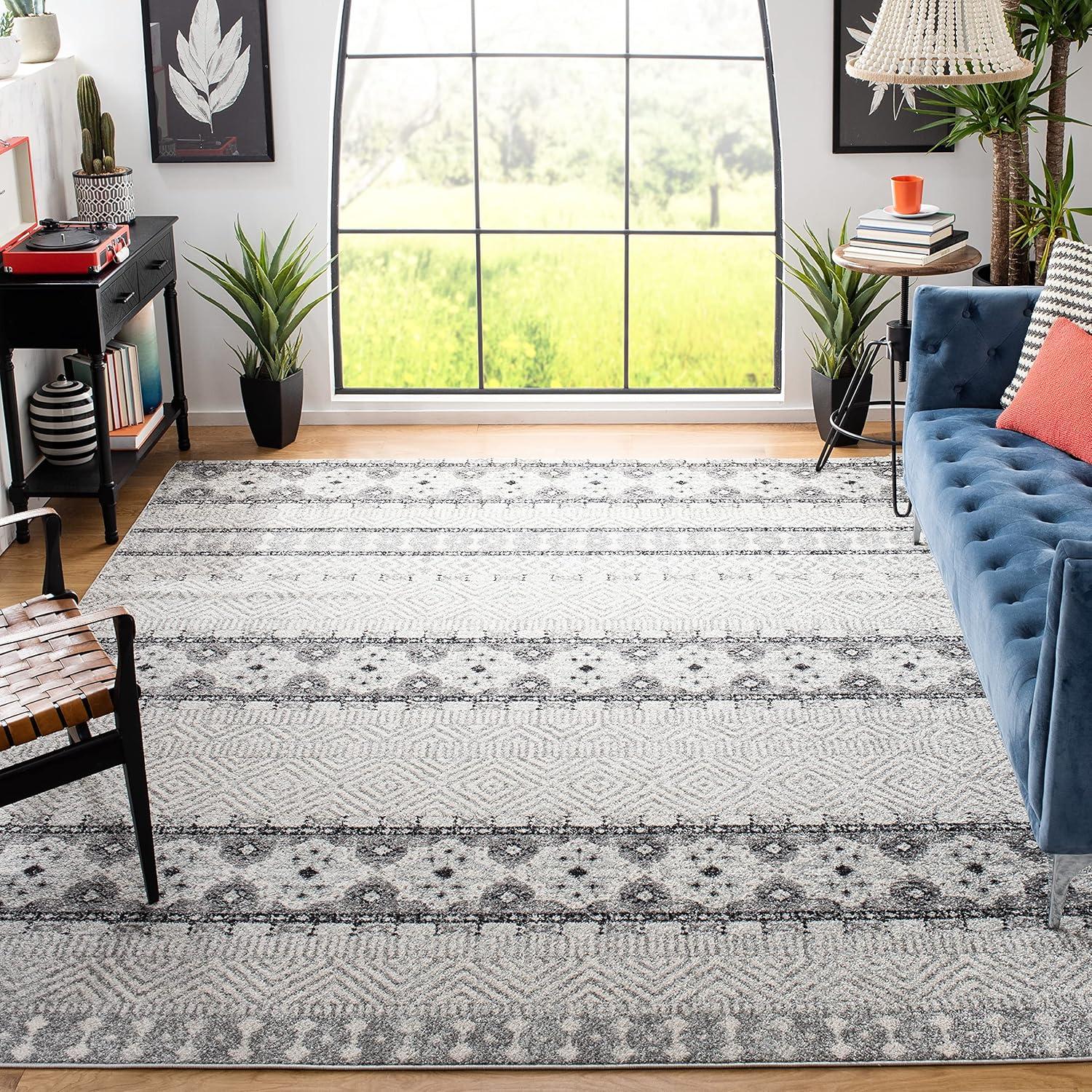 Madison MAD797 Power Loomed Area Rug - Charcoal/Grey - 8'x10' - Safavieh.