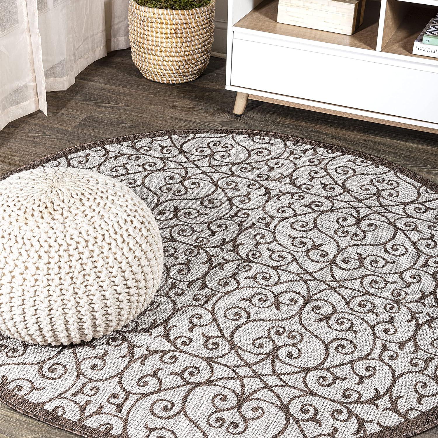 Madrid Vintage Filigree Textured Weave Indoor/Outdoor Area Rug - JONATHAN Y