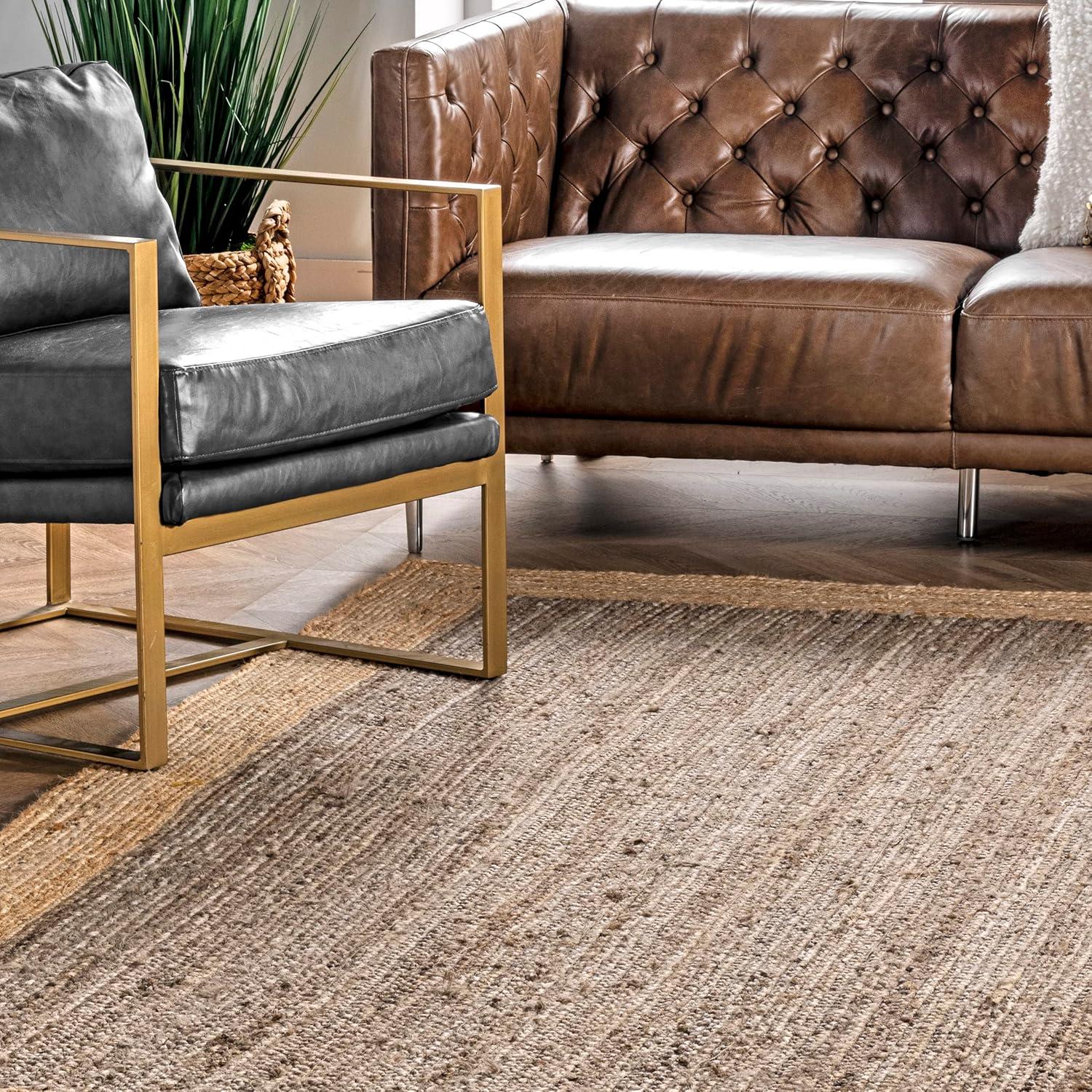 2'6"x8' Runner Hand Woven Eleonora Area Rug Blue- nuLOOM: Modern Jute Runner Rug, Low Pile, Indoor Use