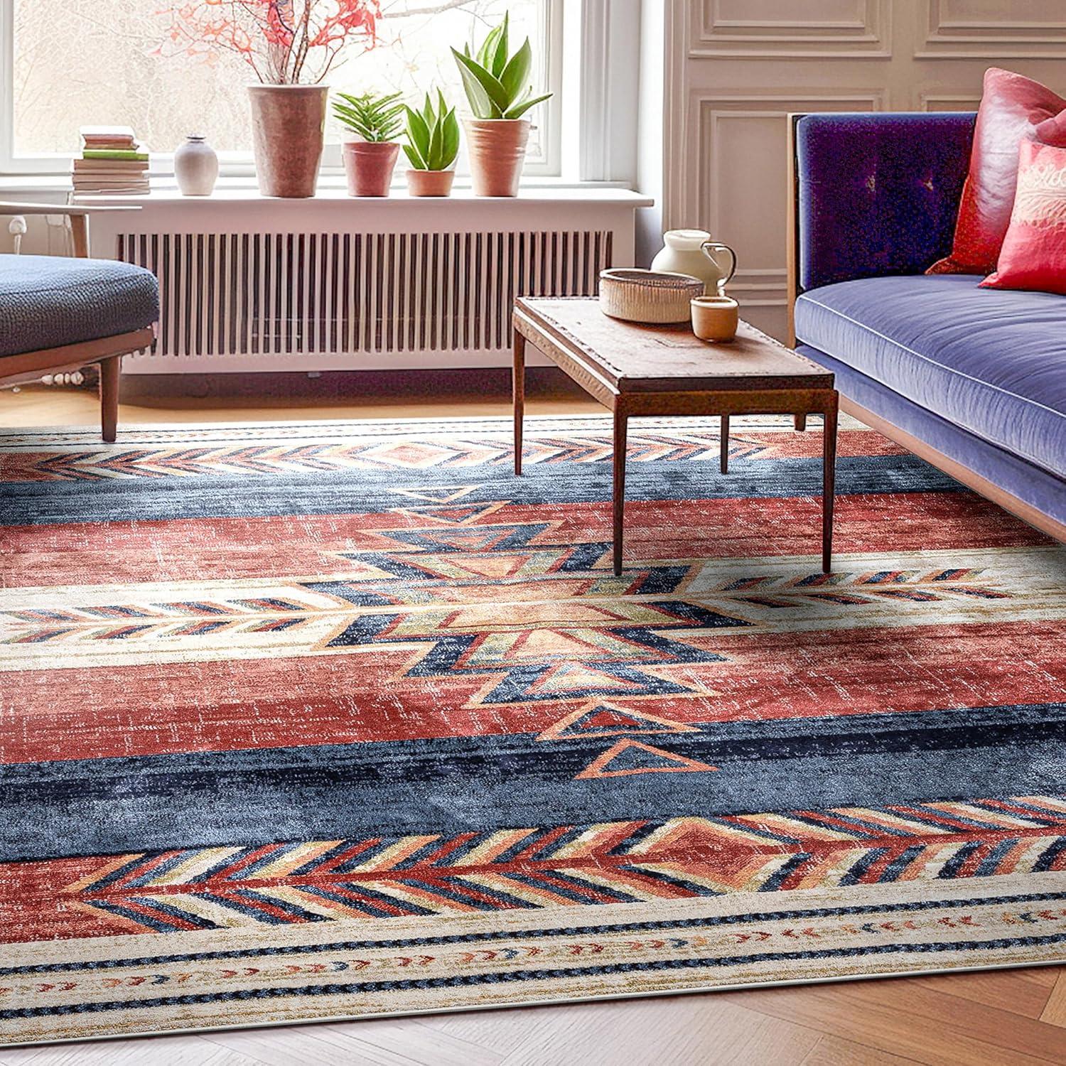 Southwestern Area Rug in Crimson