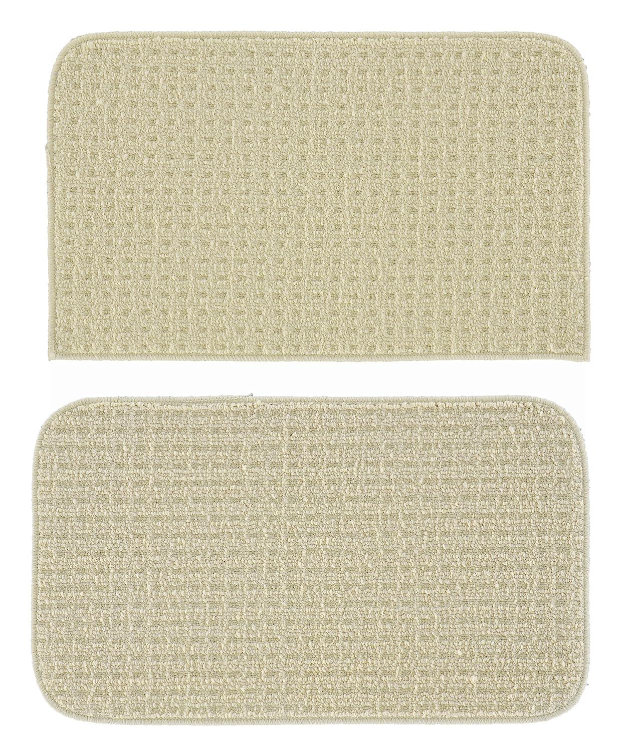 Garland Rug Herald Square 2pc Kitchen Rug Set 18 in. x28 in. Slice & 18 in. x28 in. Mat Ivory