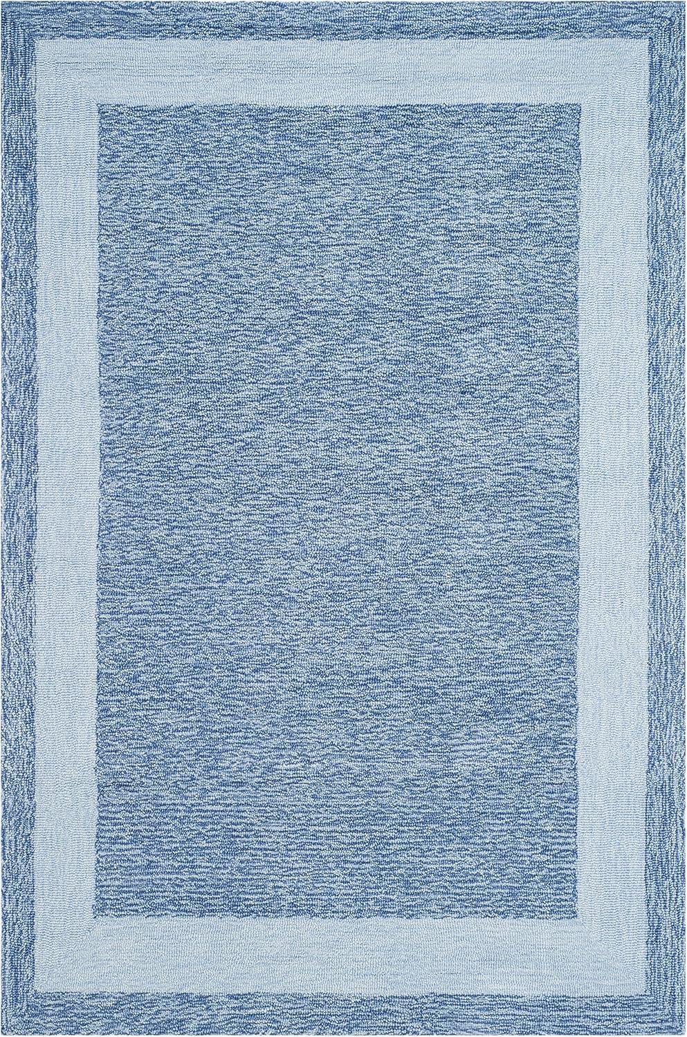 SAFAVIEH Easy Care Jane Solid Bordered Area Rug, Blue, 6' x 9'