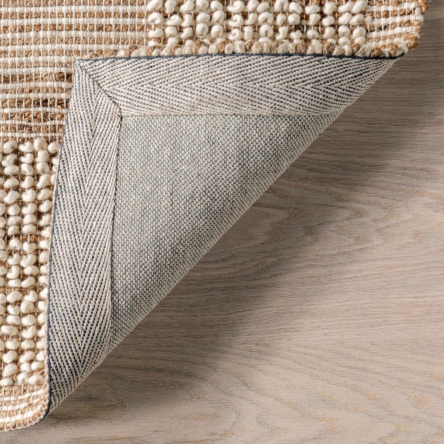 Nuloom Oden Textured Jute and Wool Area Rug, 5' x 8', Ivory